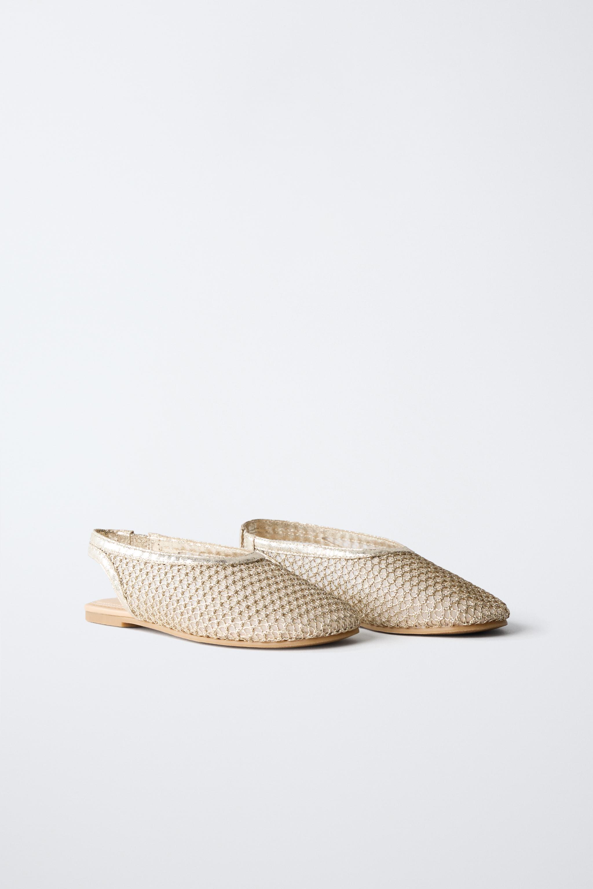 GOLD SLINGBACK BALLET FLATS