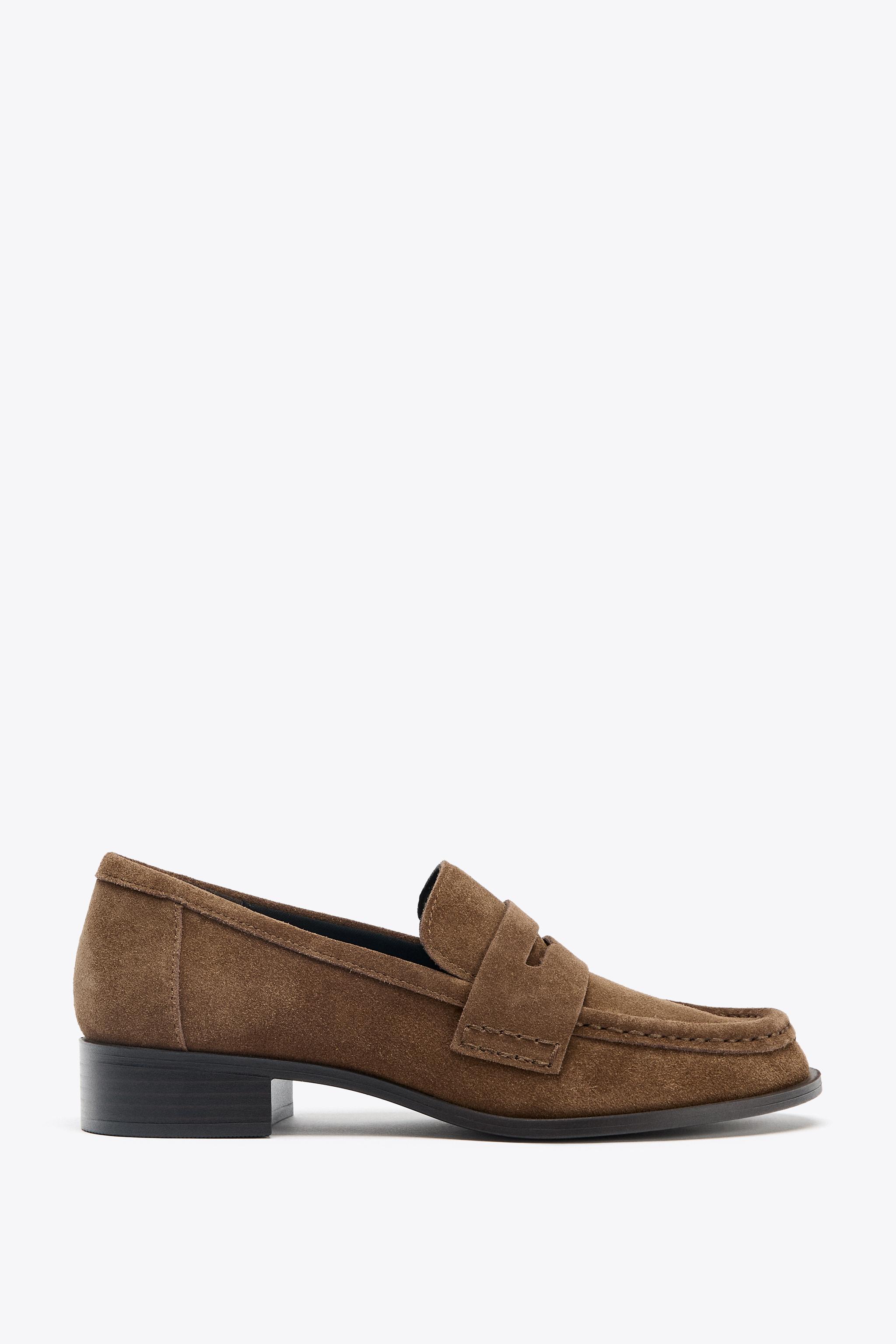 SPLIT LEATHER SADDLE LOAFERS
