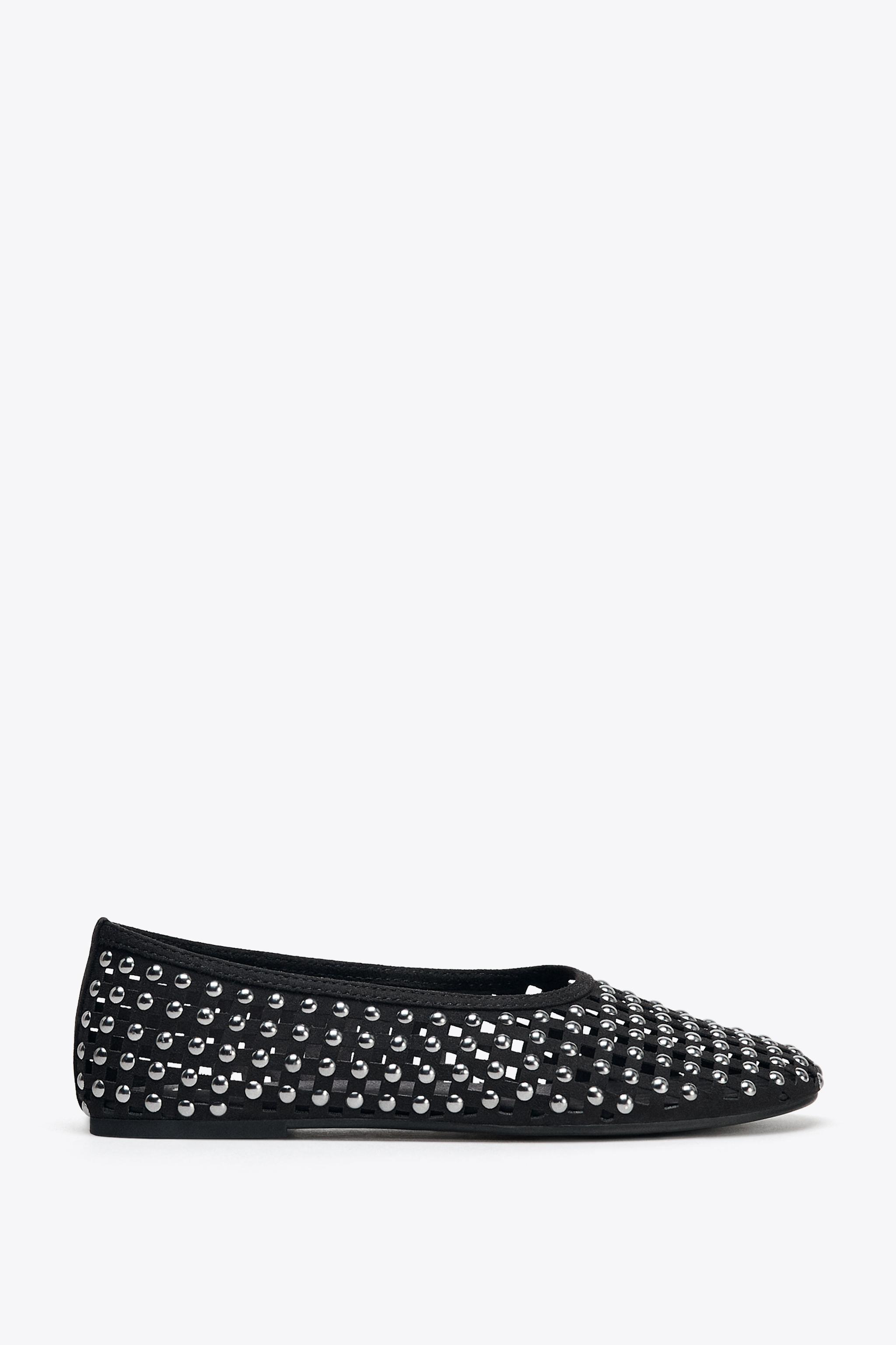STUDDED MESH MARY JANES