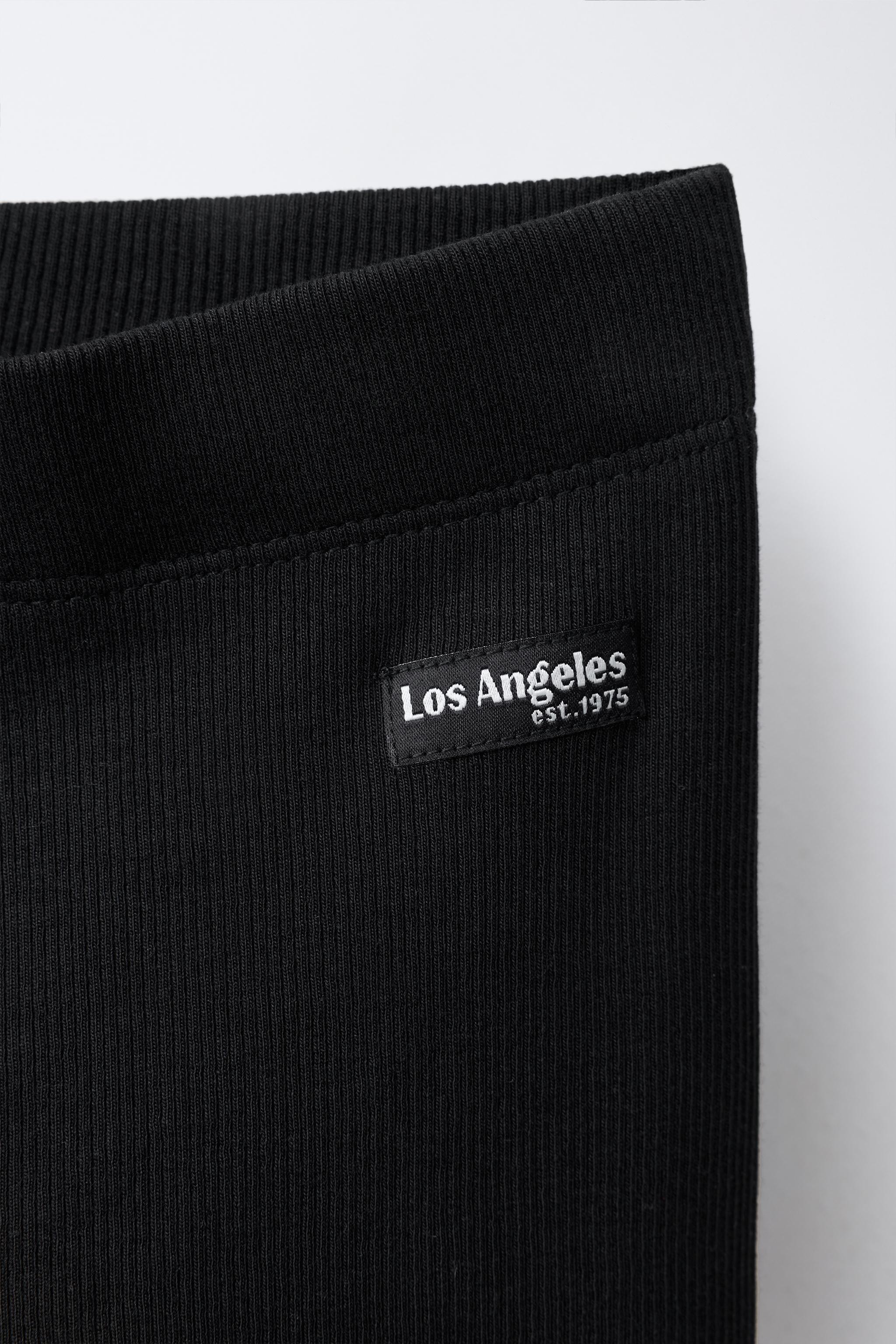 RIBBED LEGGINGS WITH LABEL