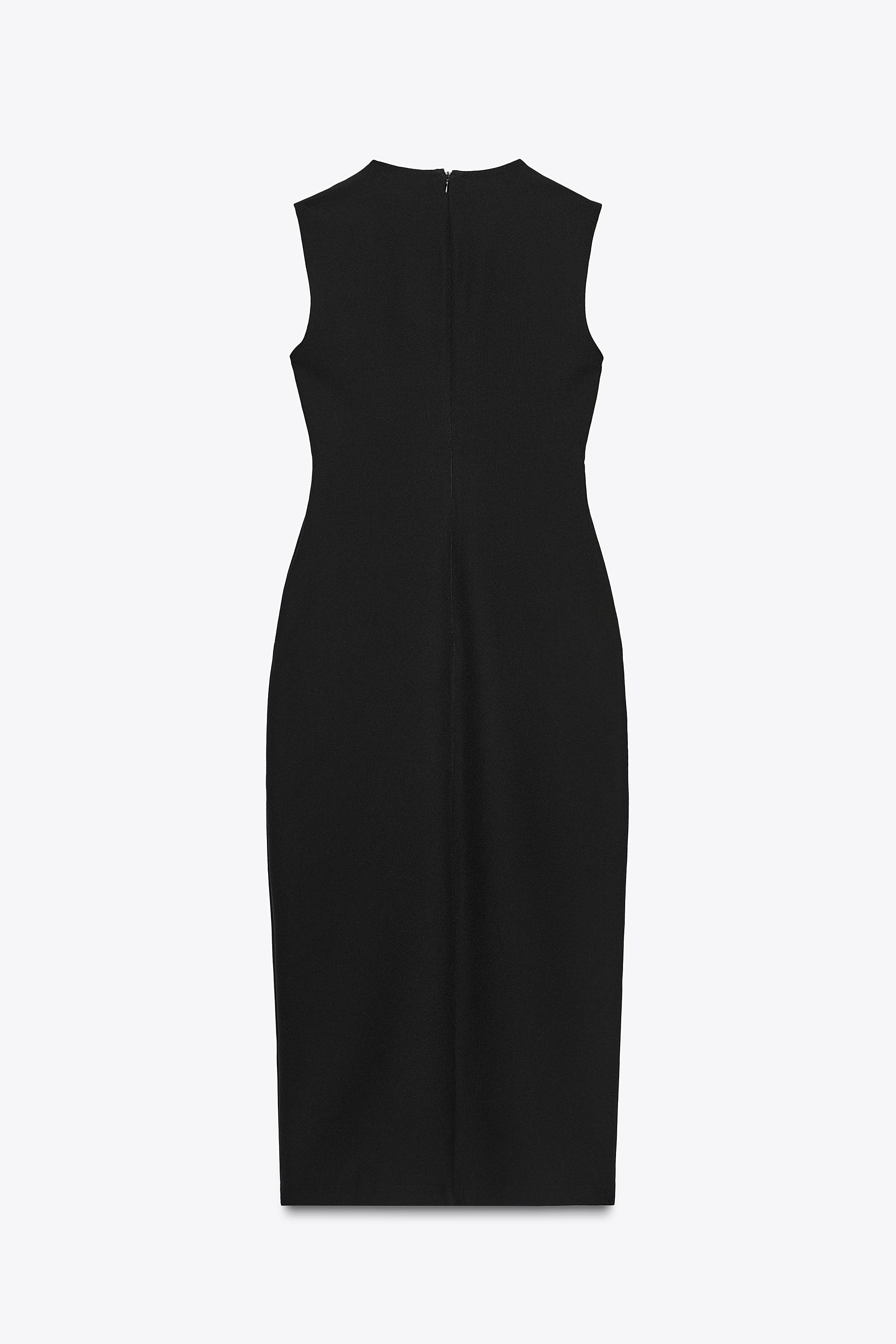 BELTED CREPE MIDI DRESS