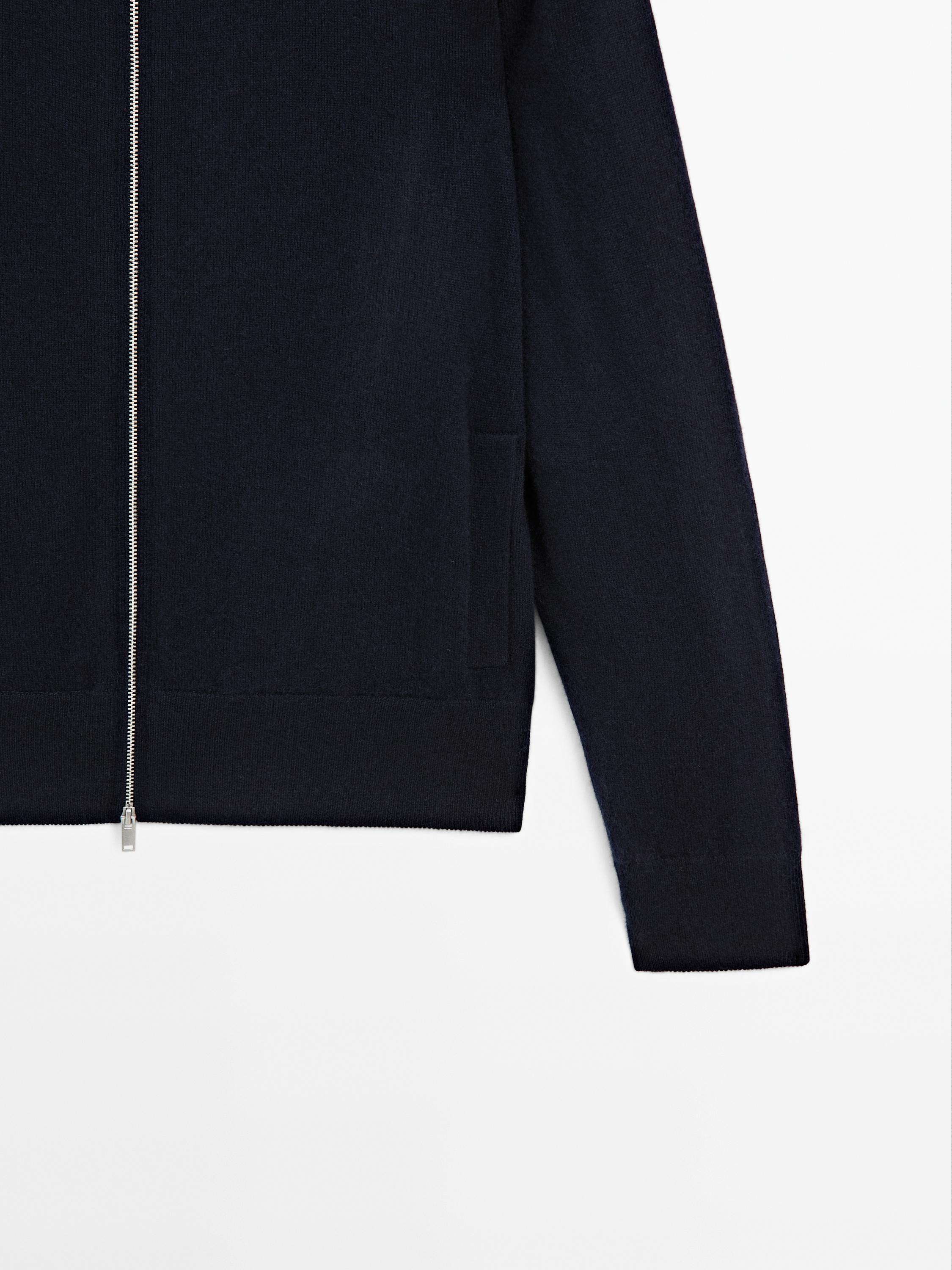 100% cashmere zip-up cardigan