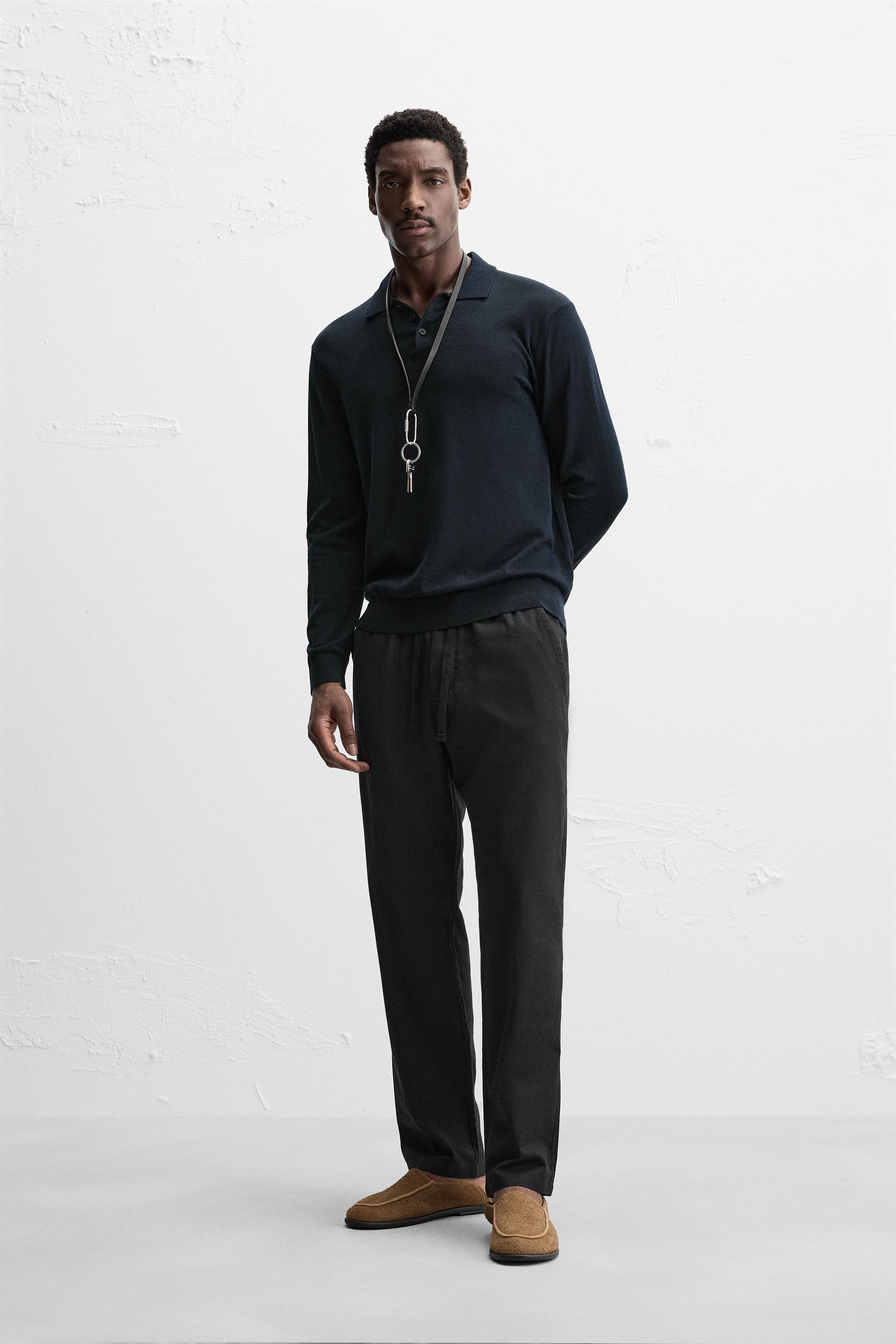 RELAXED FIT COTTON LINEN PANTS