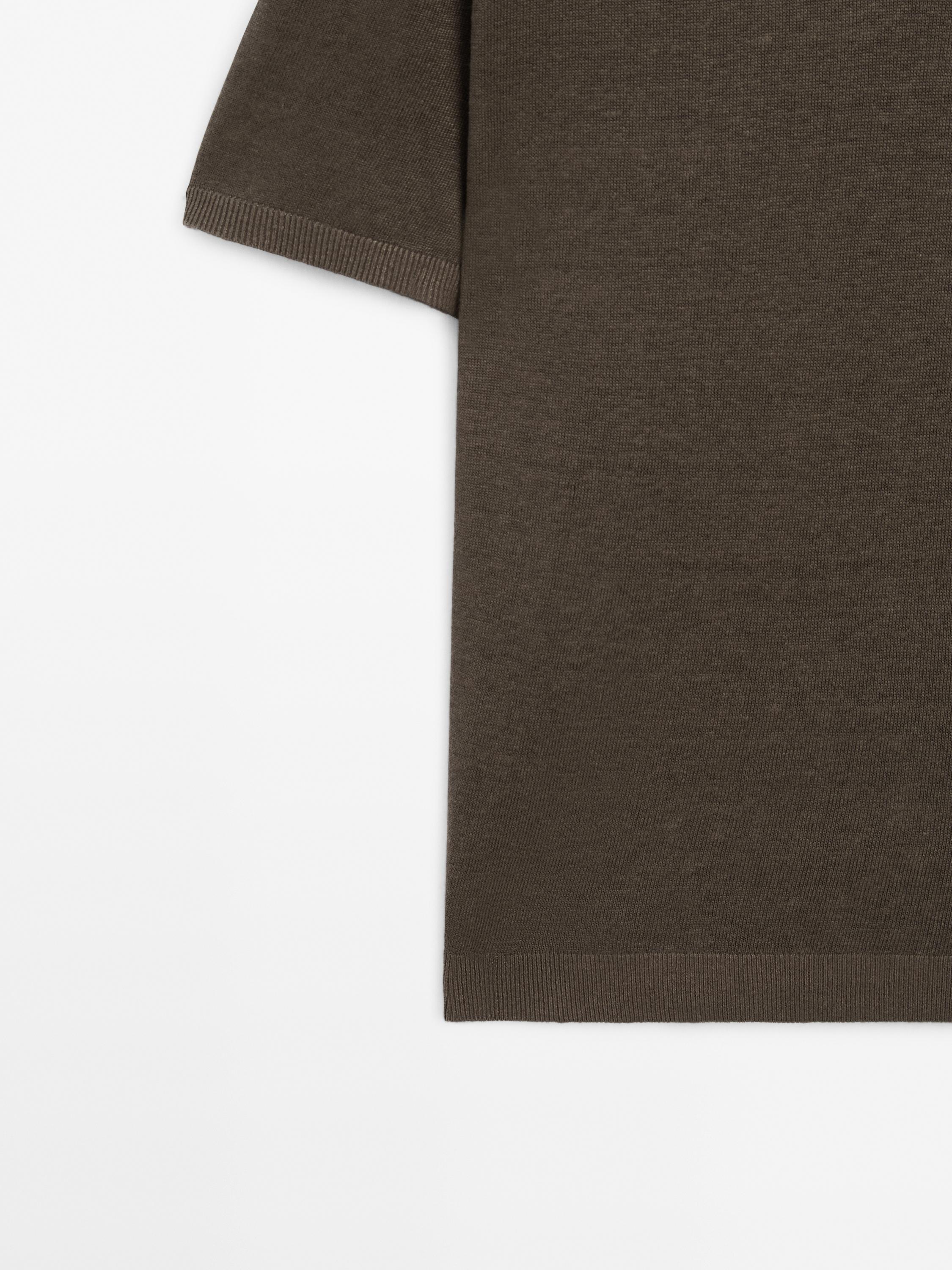 100% linen short sleeve knit T-shirt
