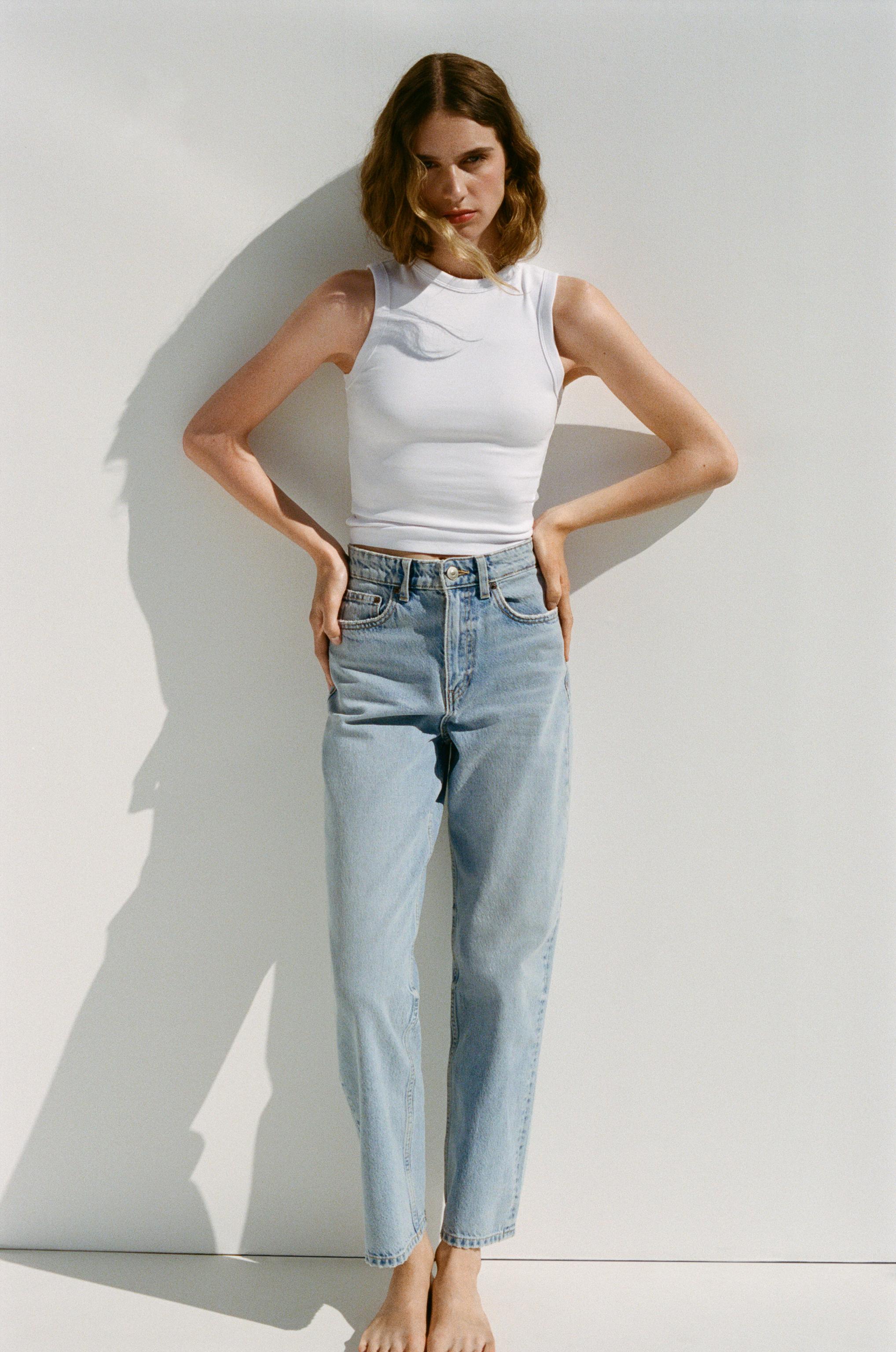 HIGH-WAISTED TRF MOM FIT JEANS