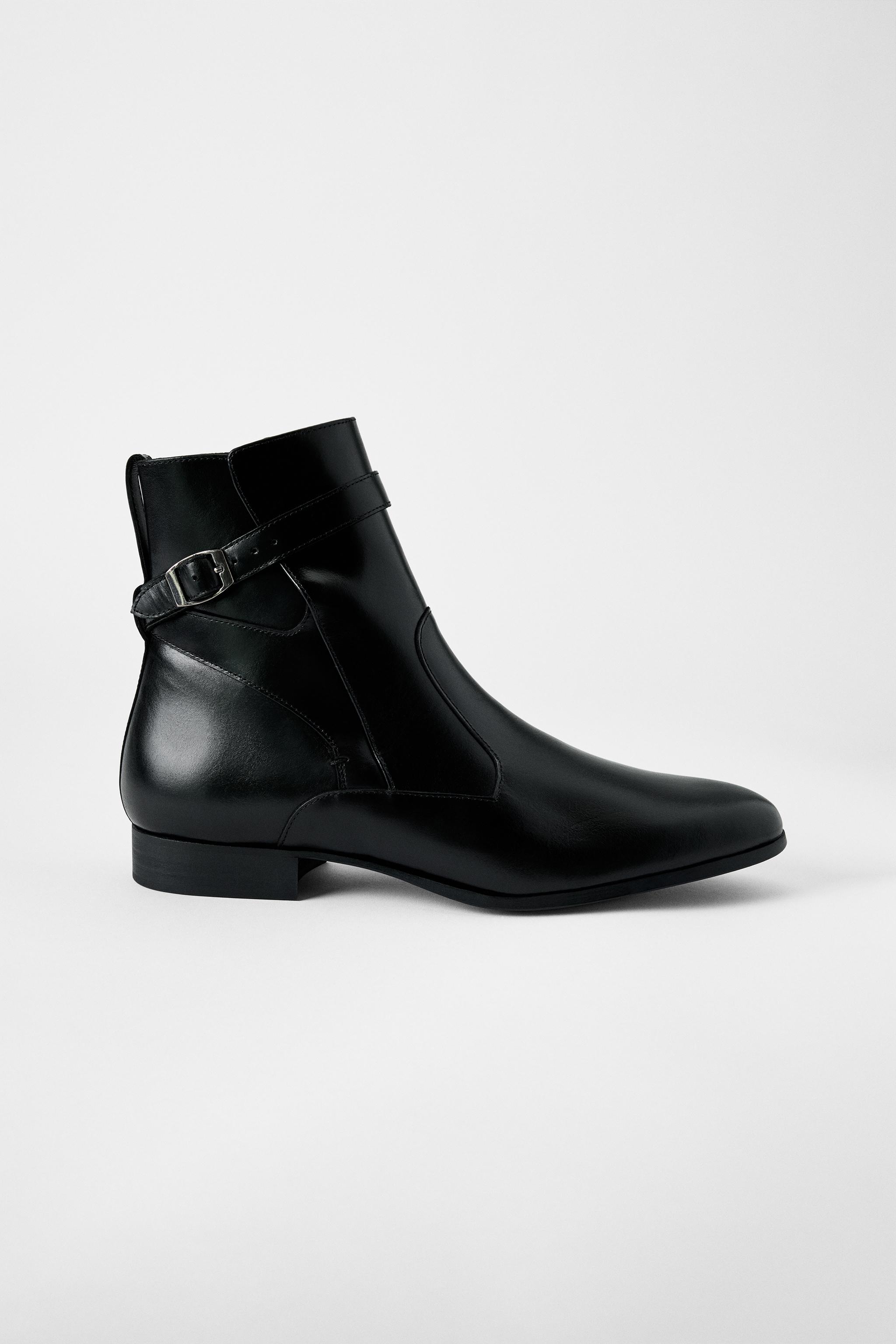 LEATHER BUCKLE BOOTS BOBBY GILLESPIE X ZARA