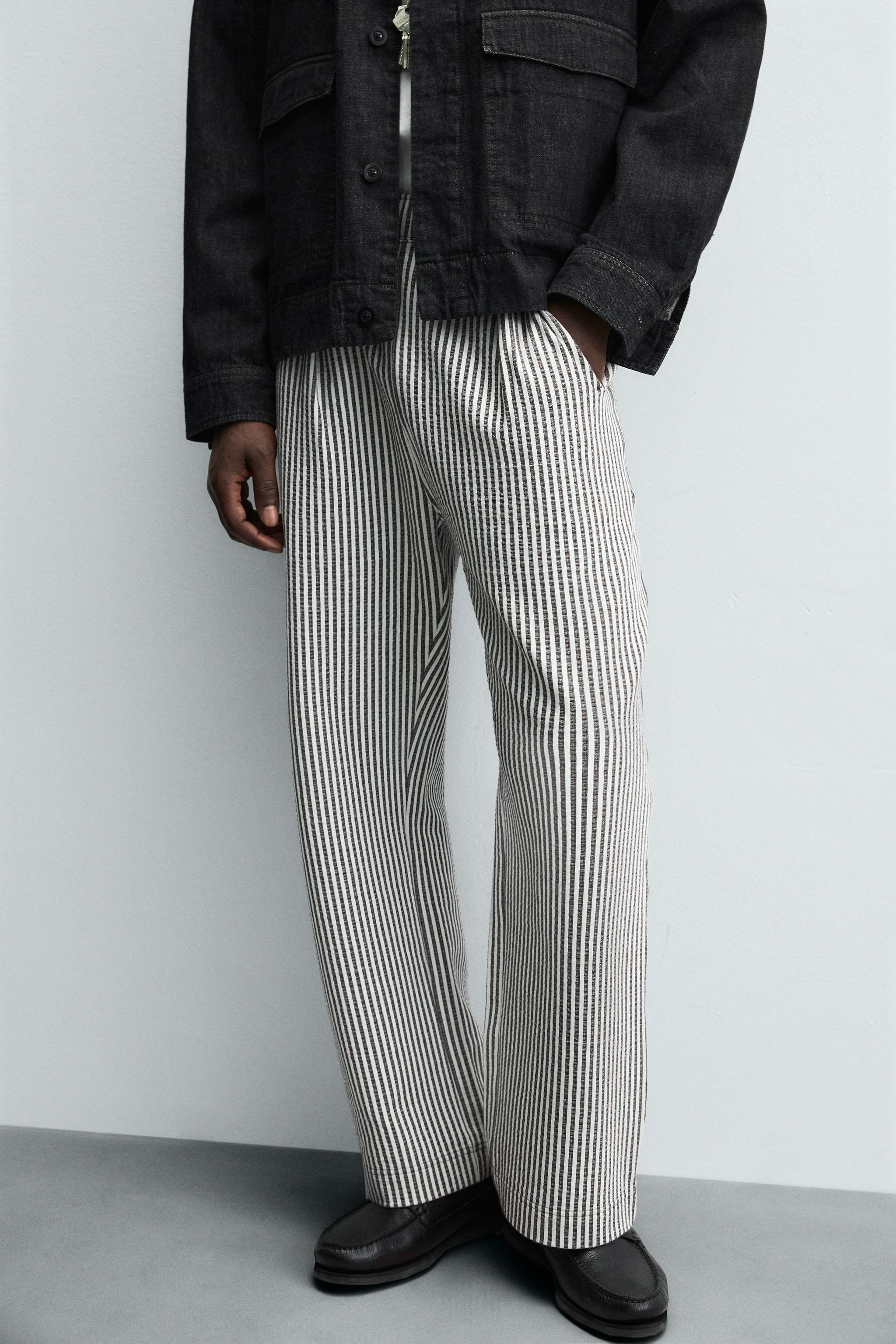 STRIPED SEERSUCKER COMFORT PANTS