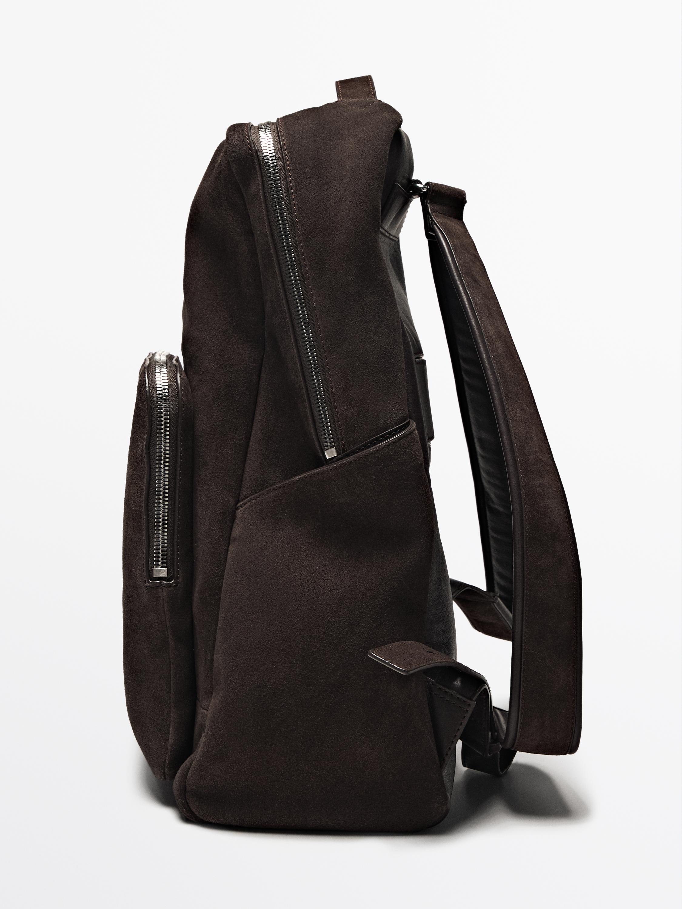 Nappa leather backpack with zip