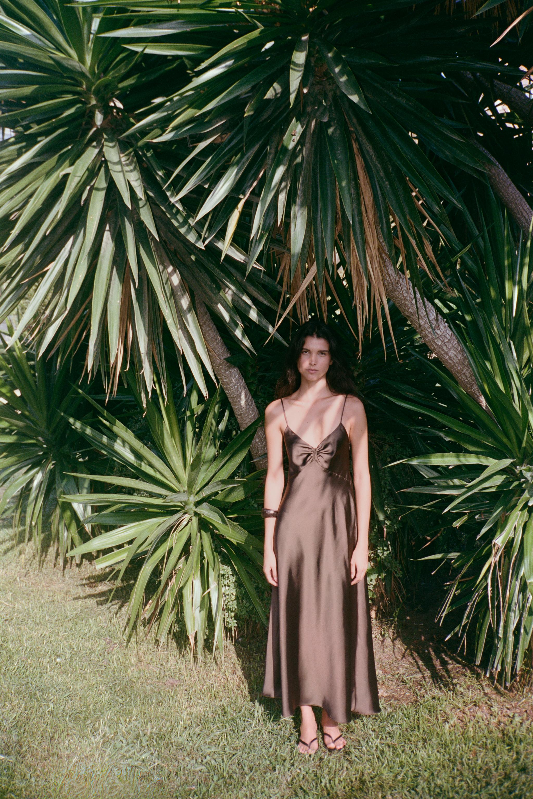 RUCHED SATIN EFFECT MIDI DRESS