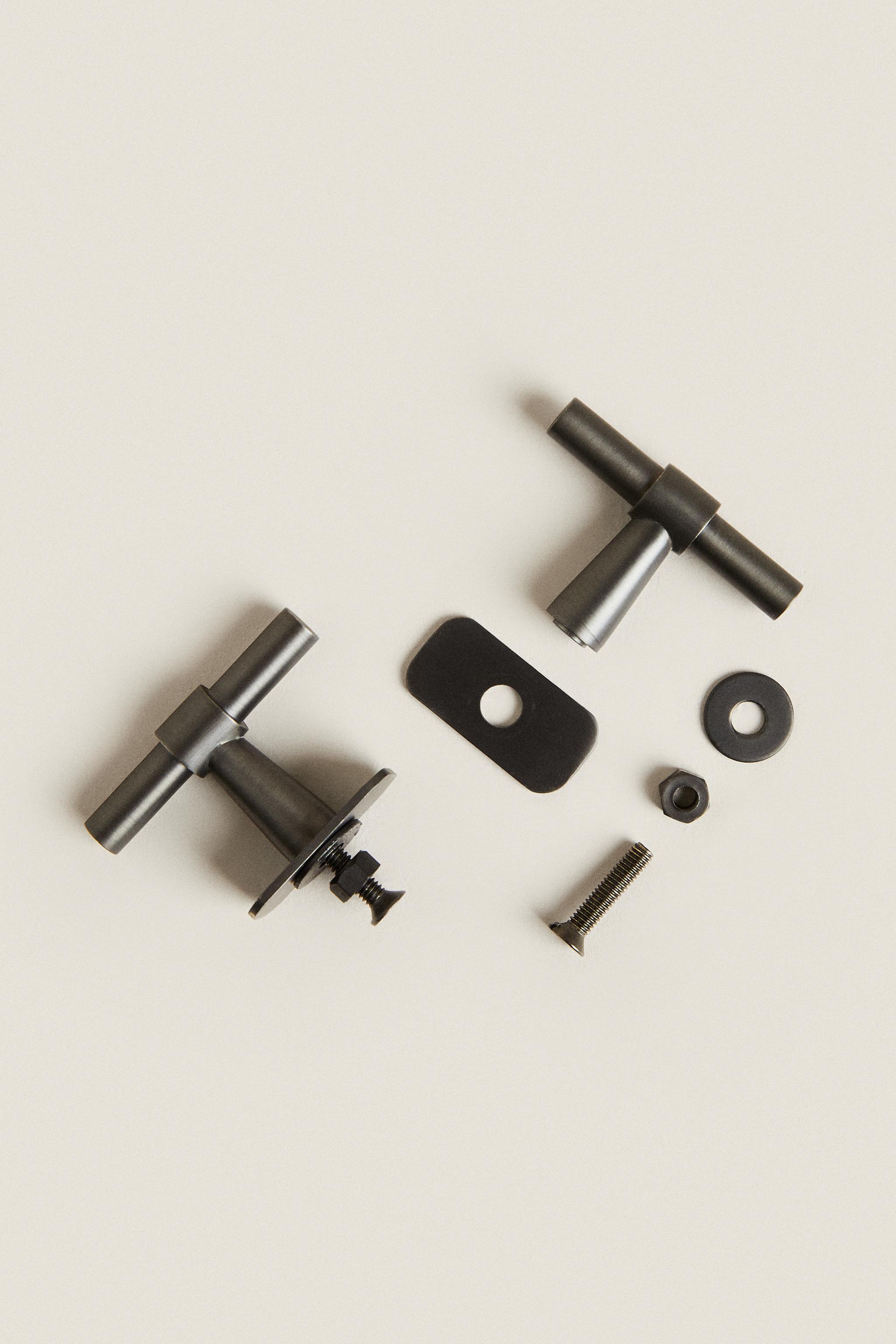 SET OF LONG METALLIC KNOBS (SET OF 2)