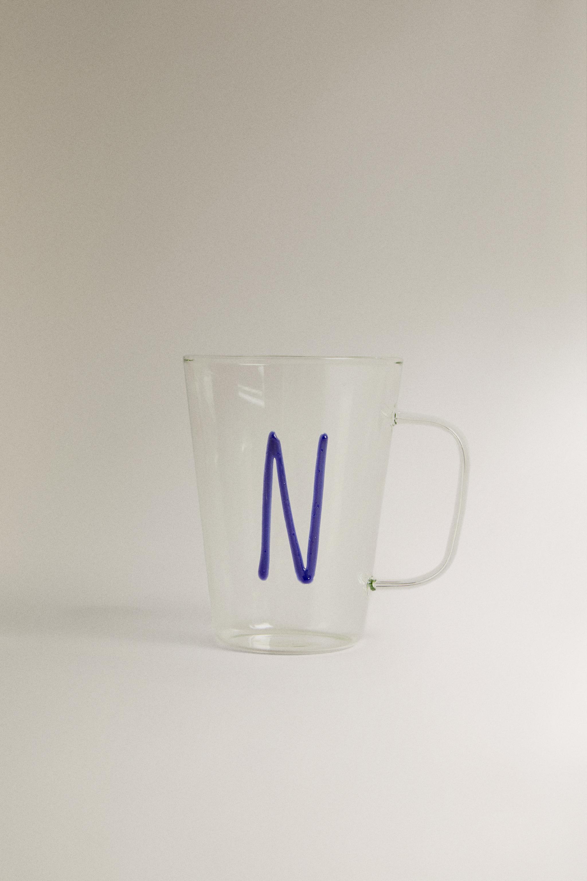 BOROSILICATE MUG WITH INITIAL N