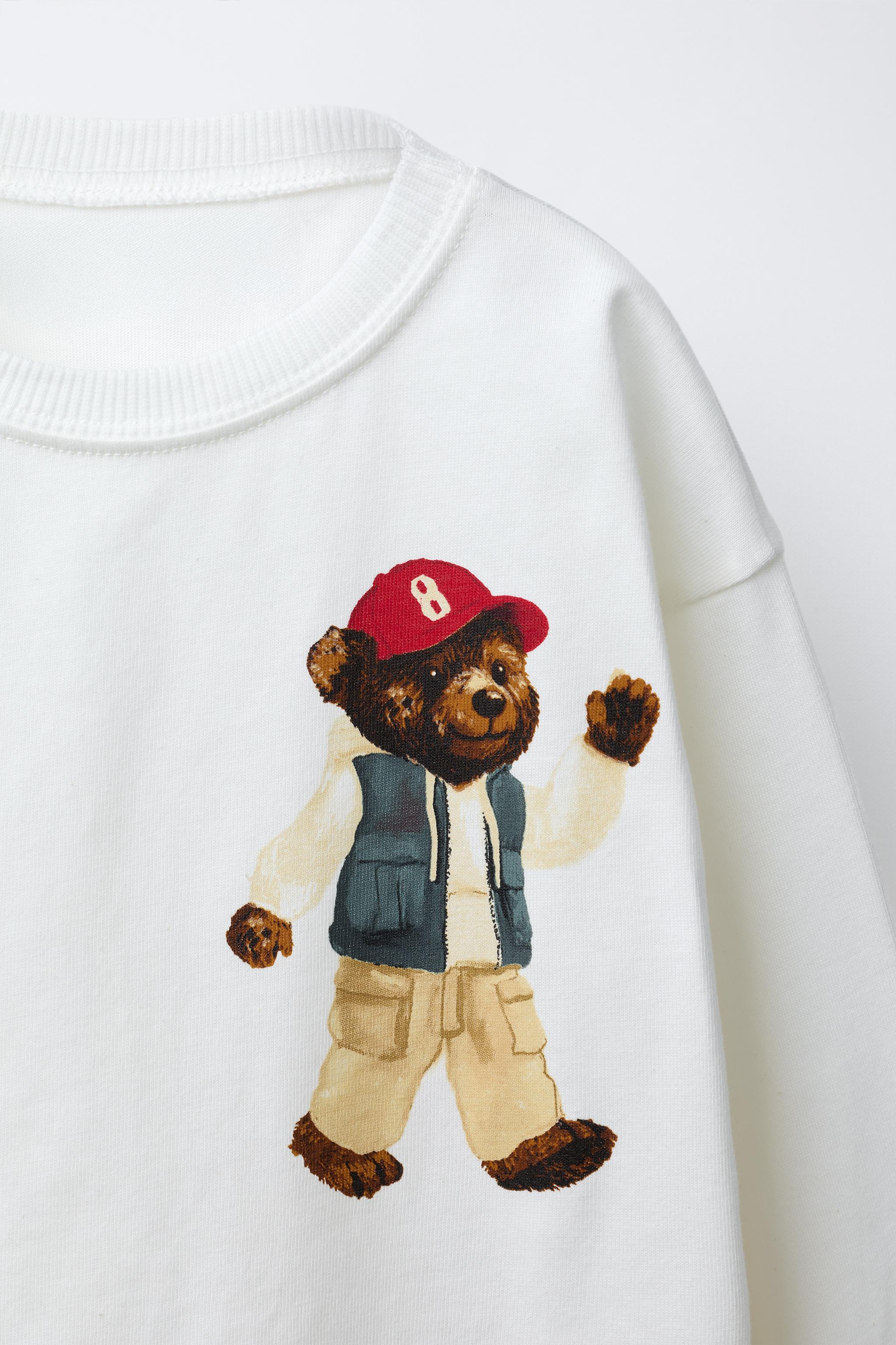 BEAR TEXT EMBROIDERED T-SHIRT