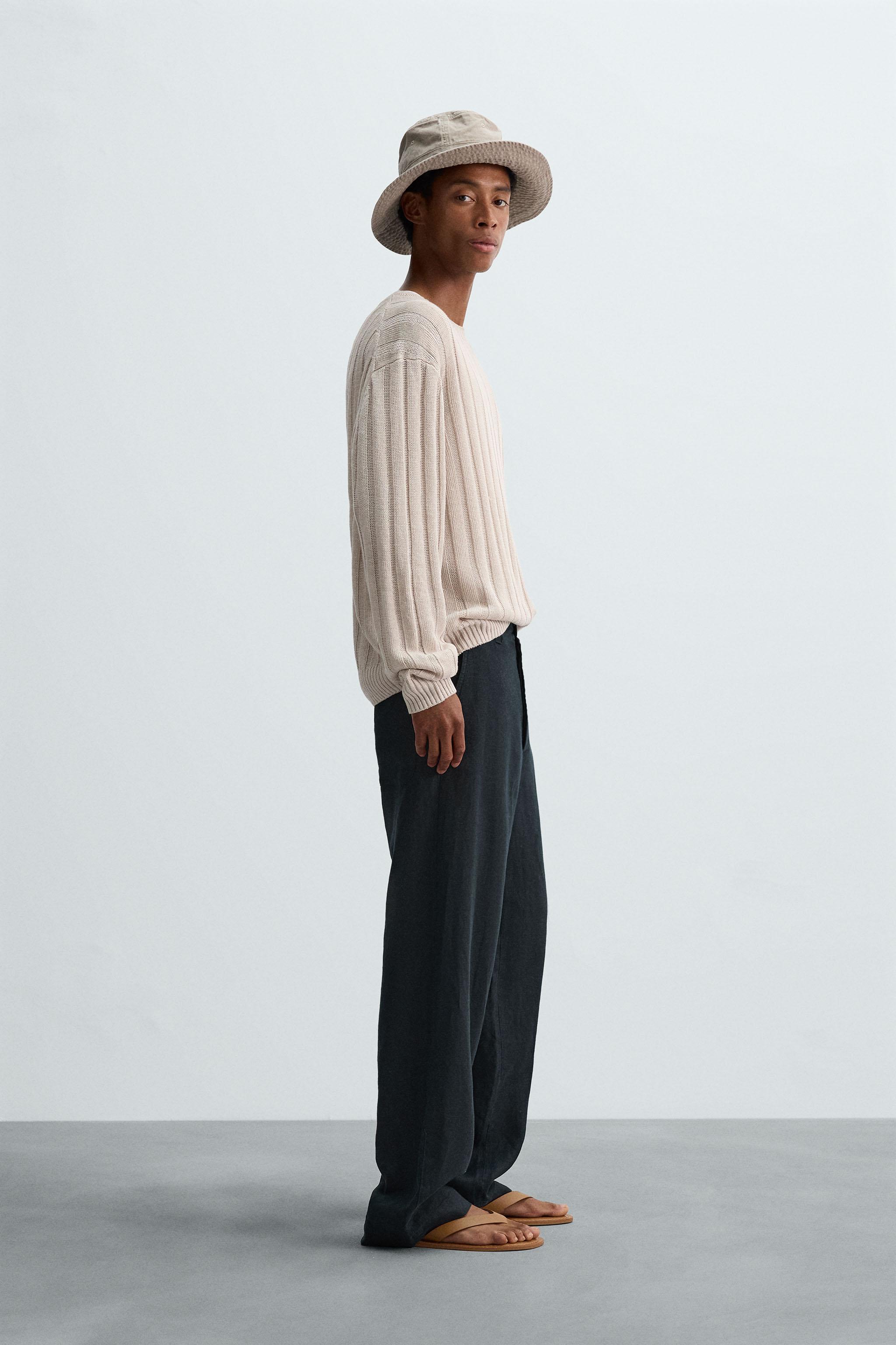 STRAIGHT FIT 100% LINEN PANTS