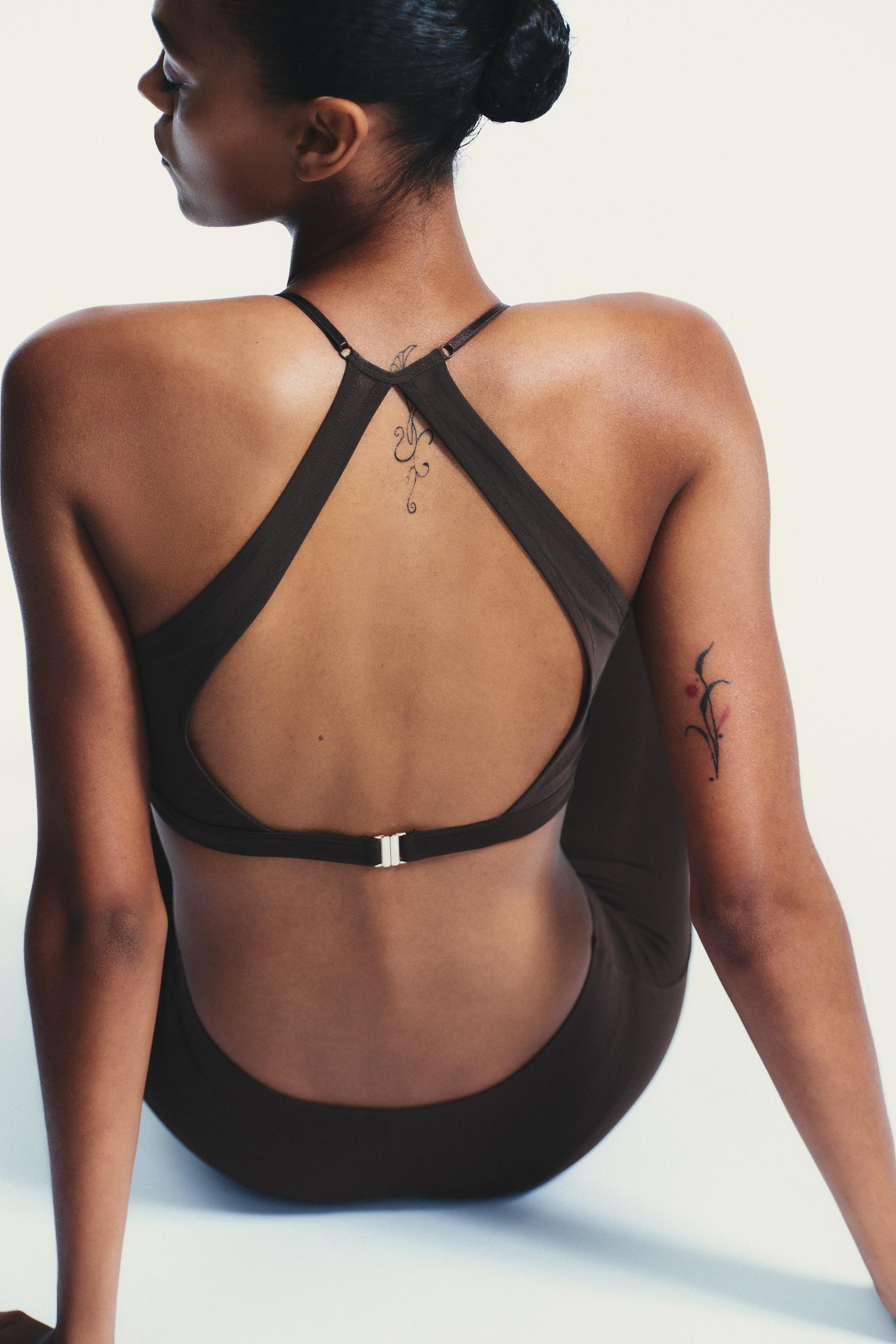 SEAMLESS TULLE COMBINATION TOP