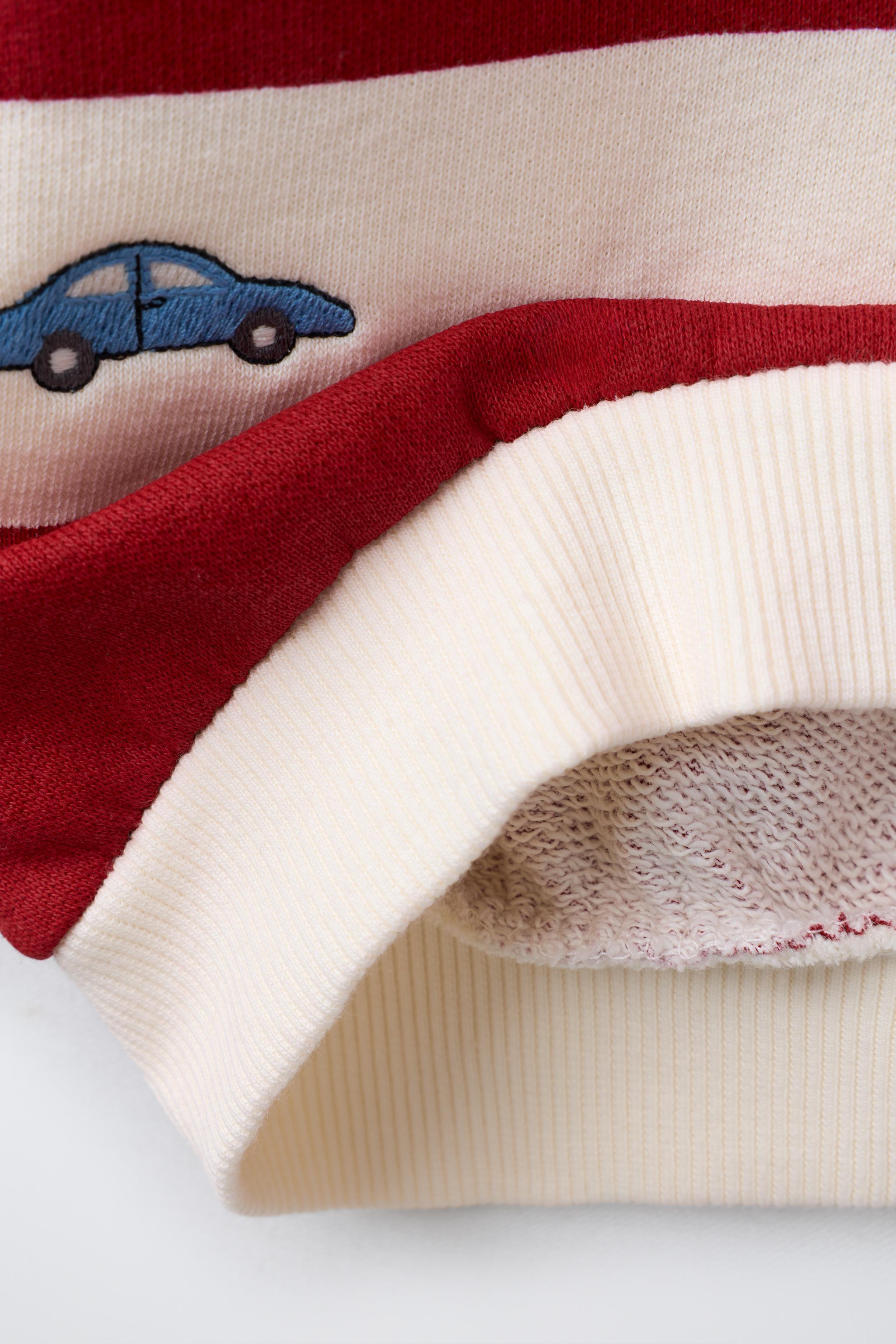 STRIPED EMBROIDERED SWEATSHIRT