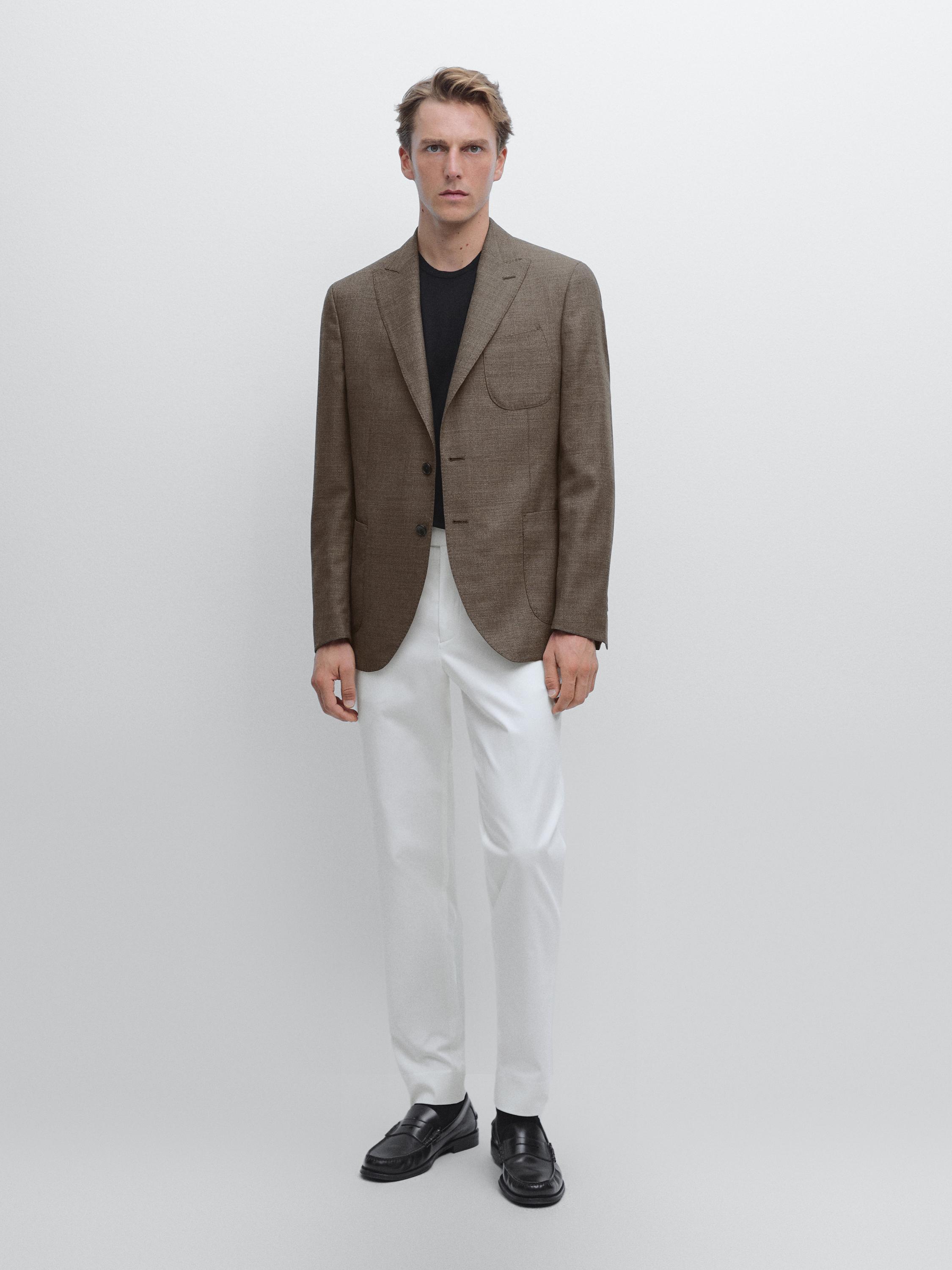 100% wool textured blazer