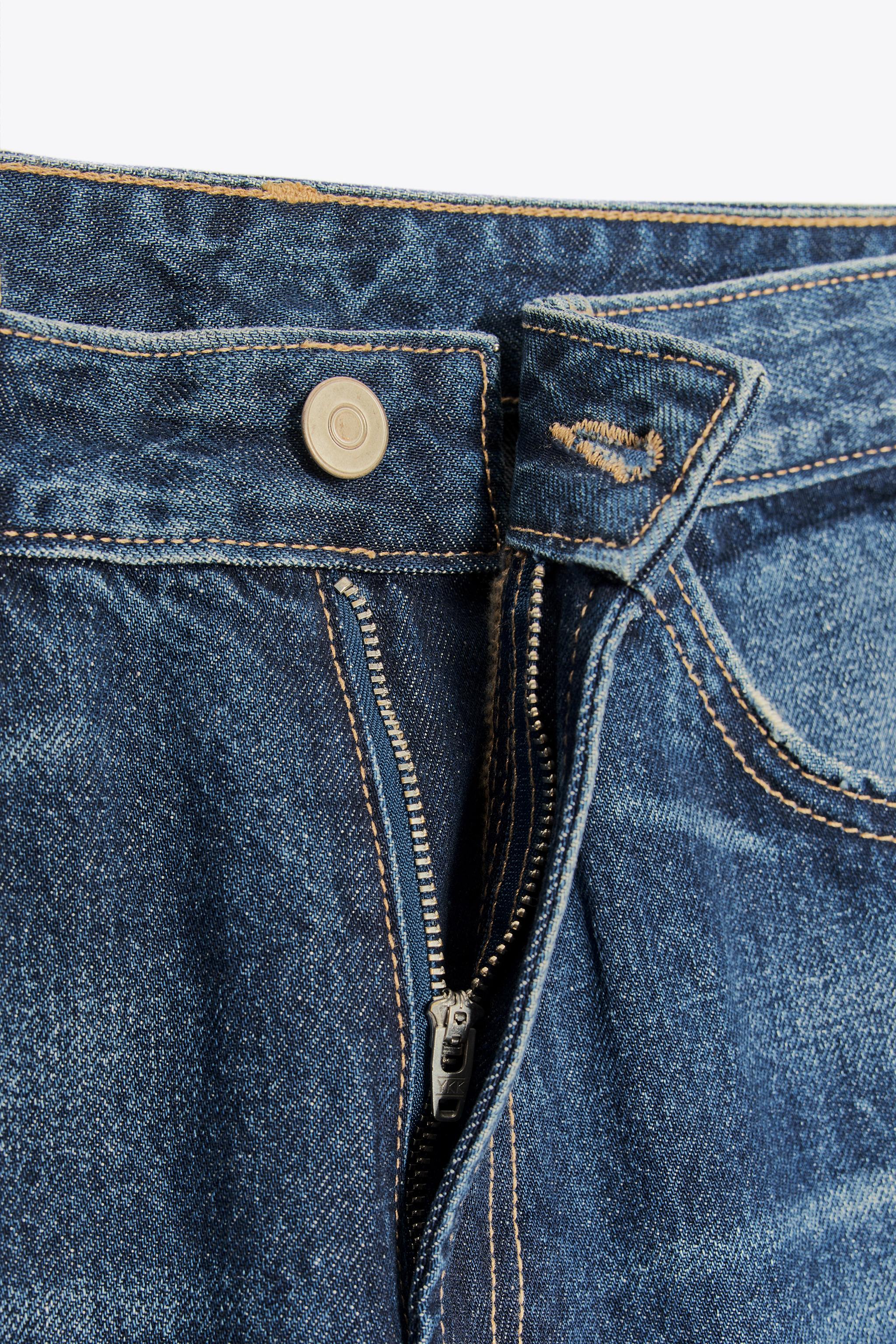 TRF MID-RISE BAGGY FOLDED JEANS