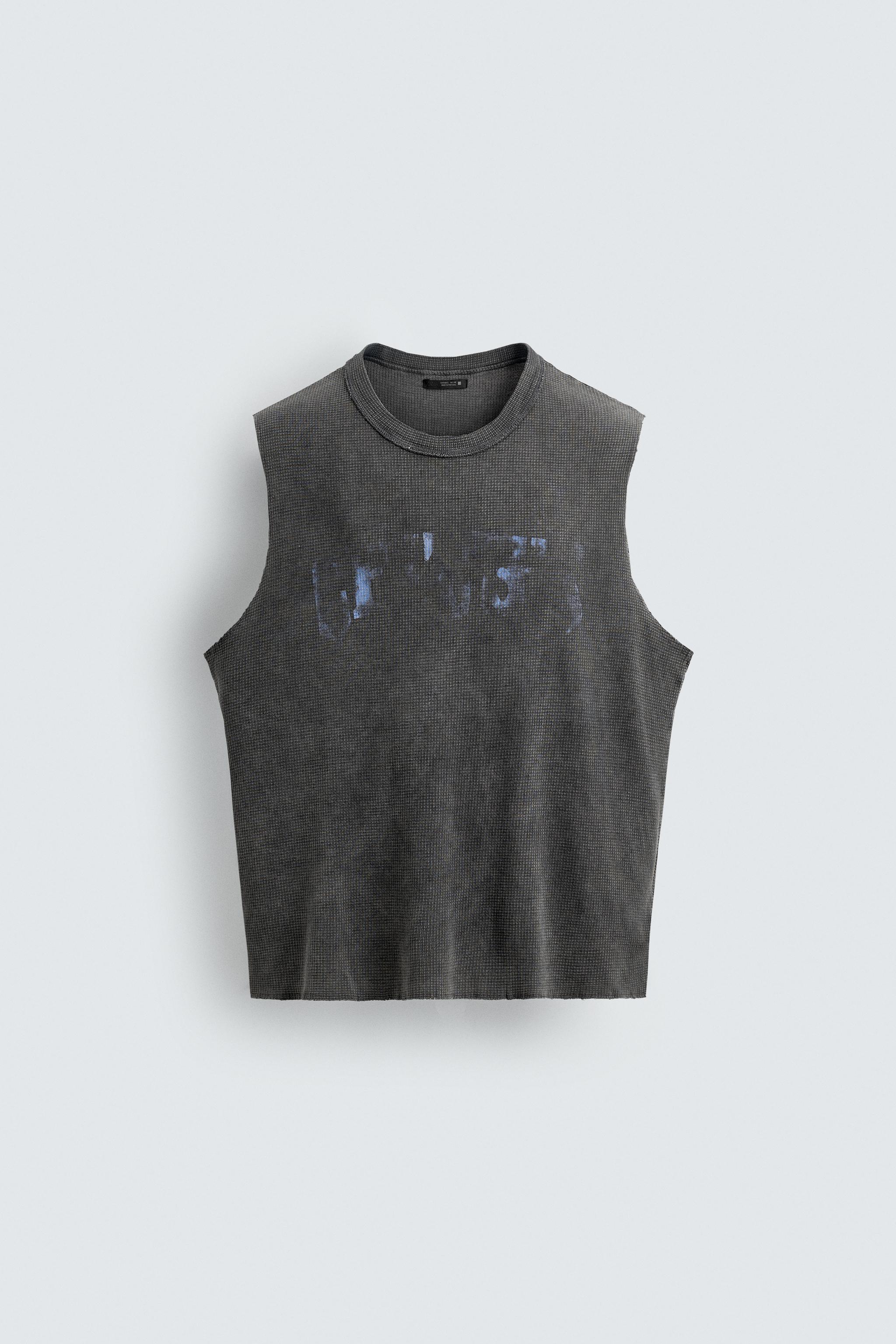 PRINTED WASHED KNIT TANK TOP