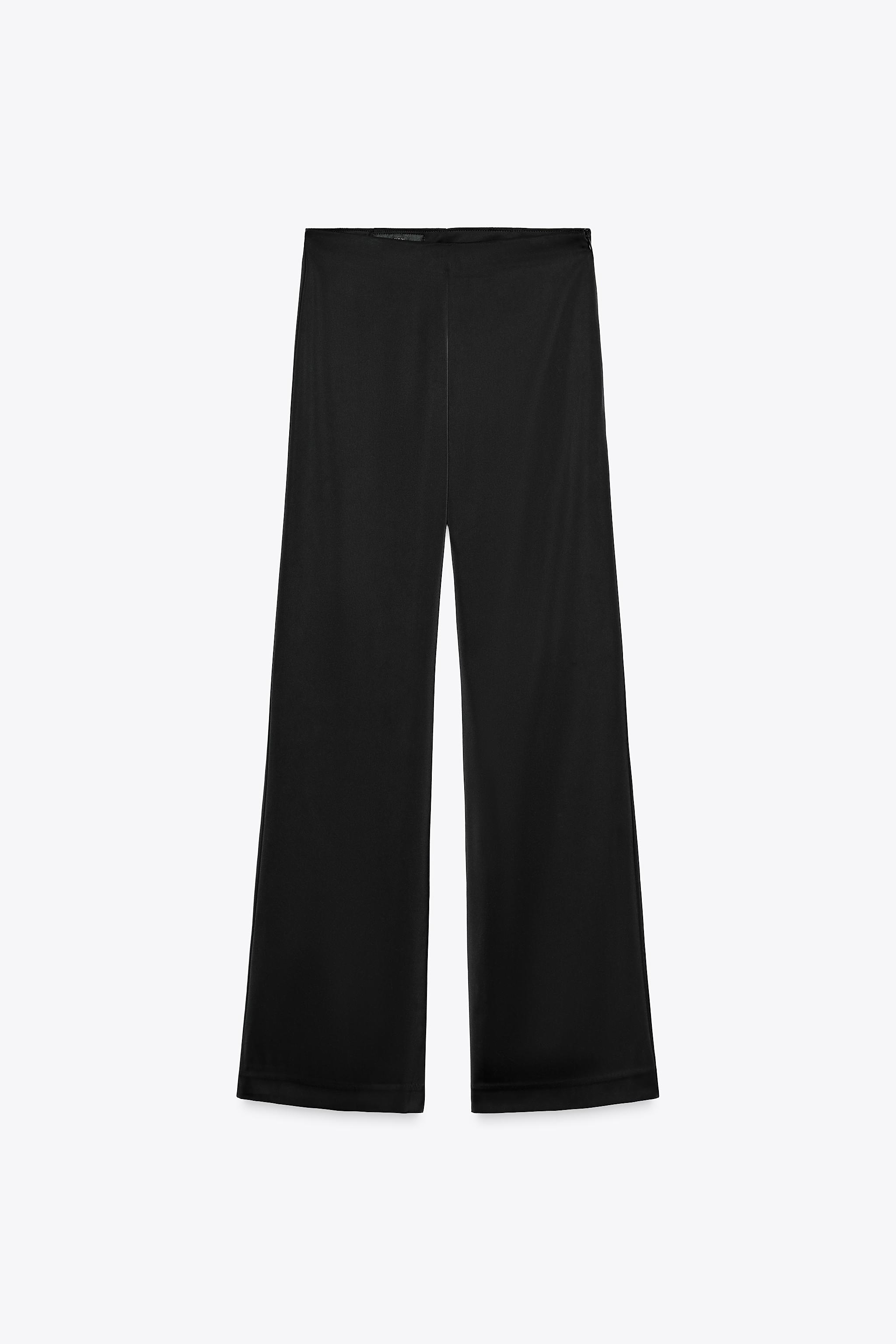 HIGH-WAISTED SATIN PANTS