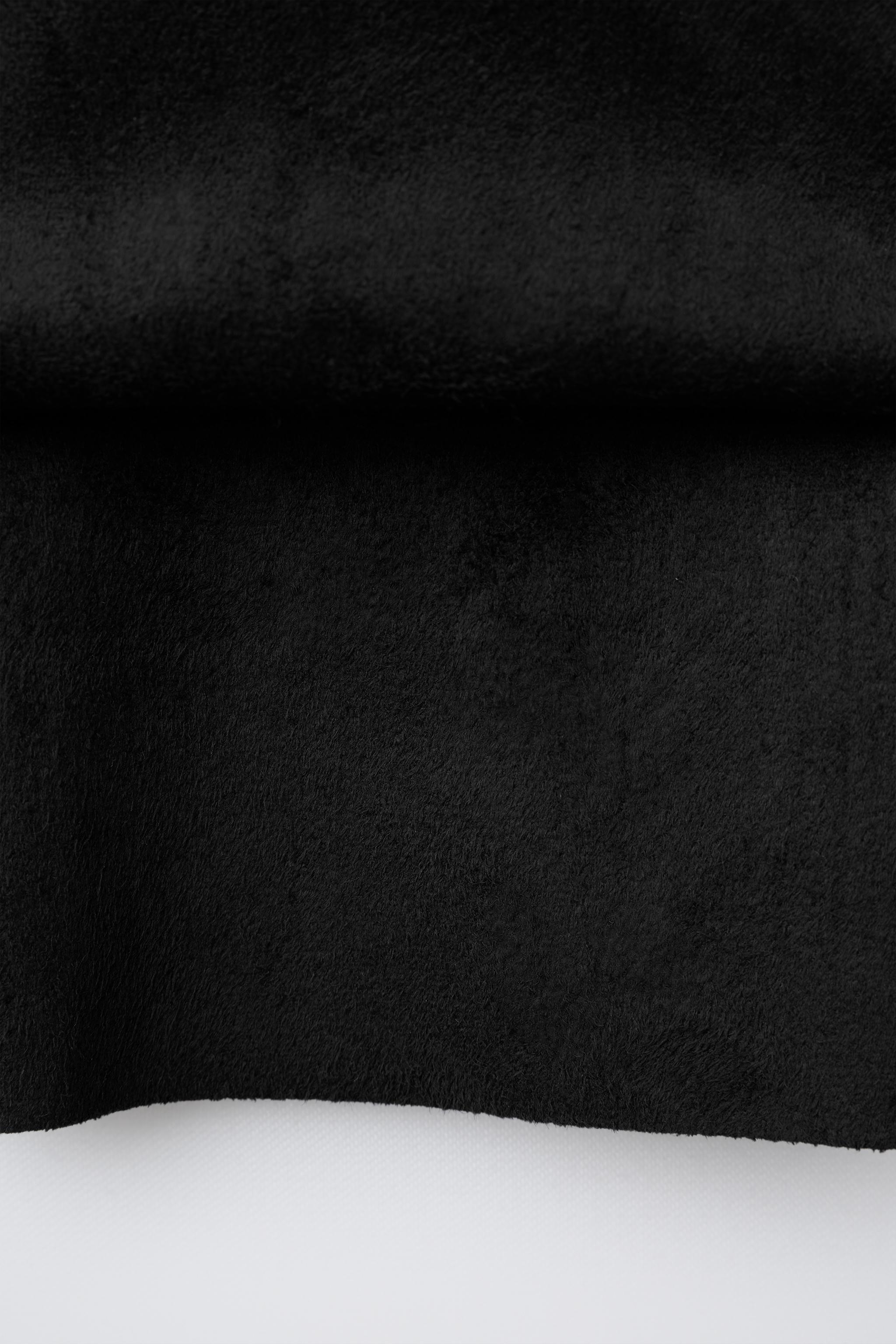 FAUX LEATHER BOX PLEAT SKIRT WITH TIES