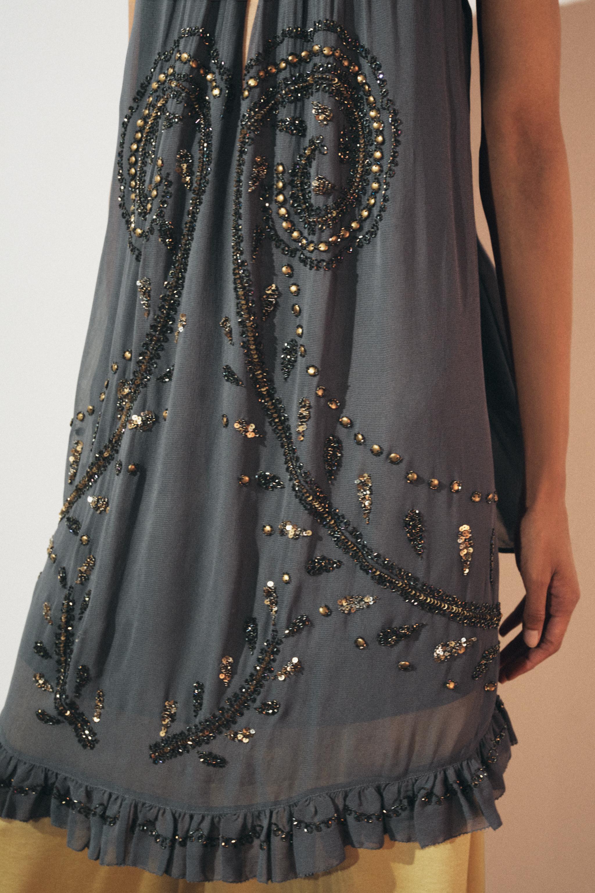 EMBROIDERED HALTER DRESS ZW COLLECTION
