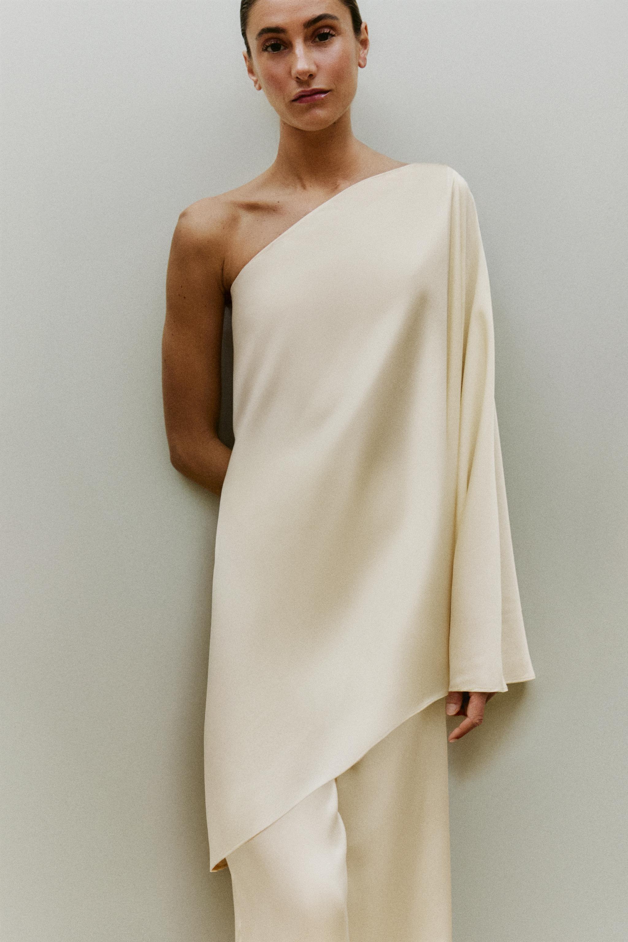 SATEEN ASYMMETRIC CAPE