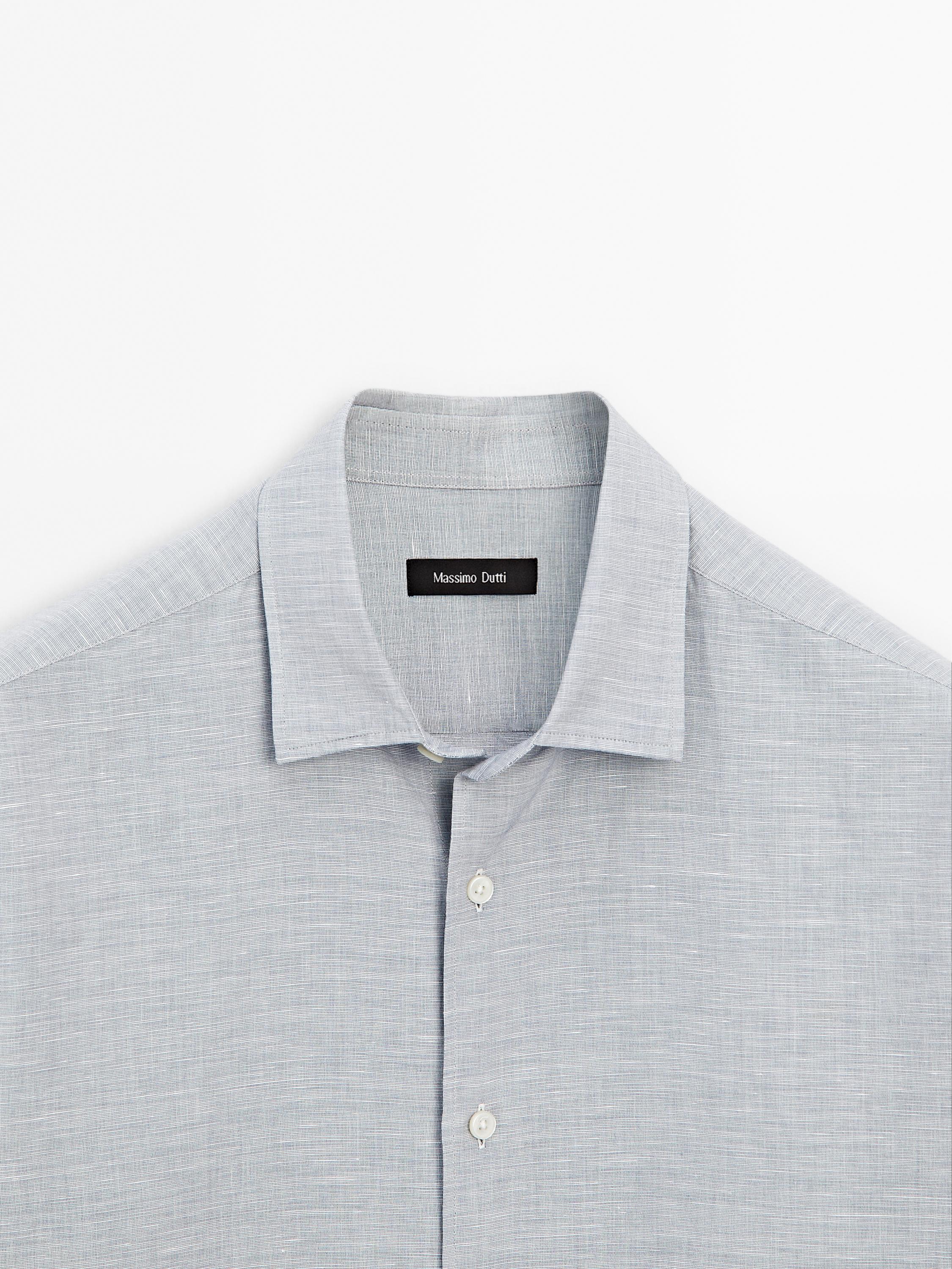 Regular fit flecked shirt