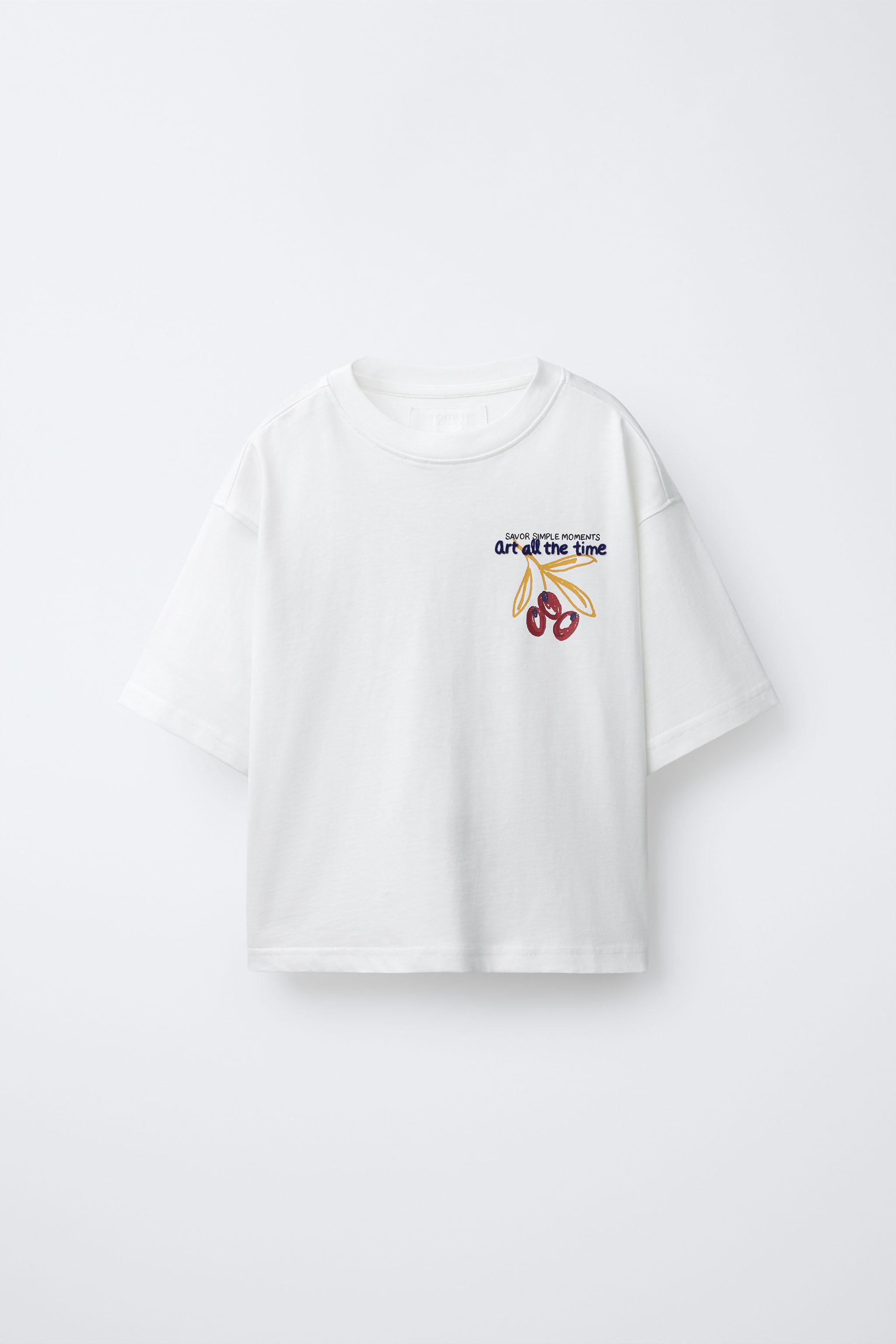 FLOCKED TEXT T-SHIRT