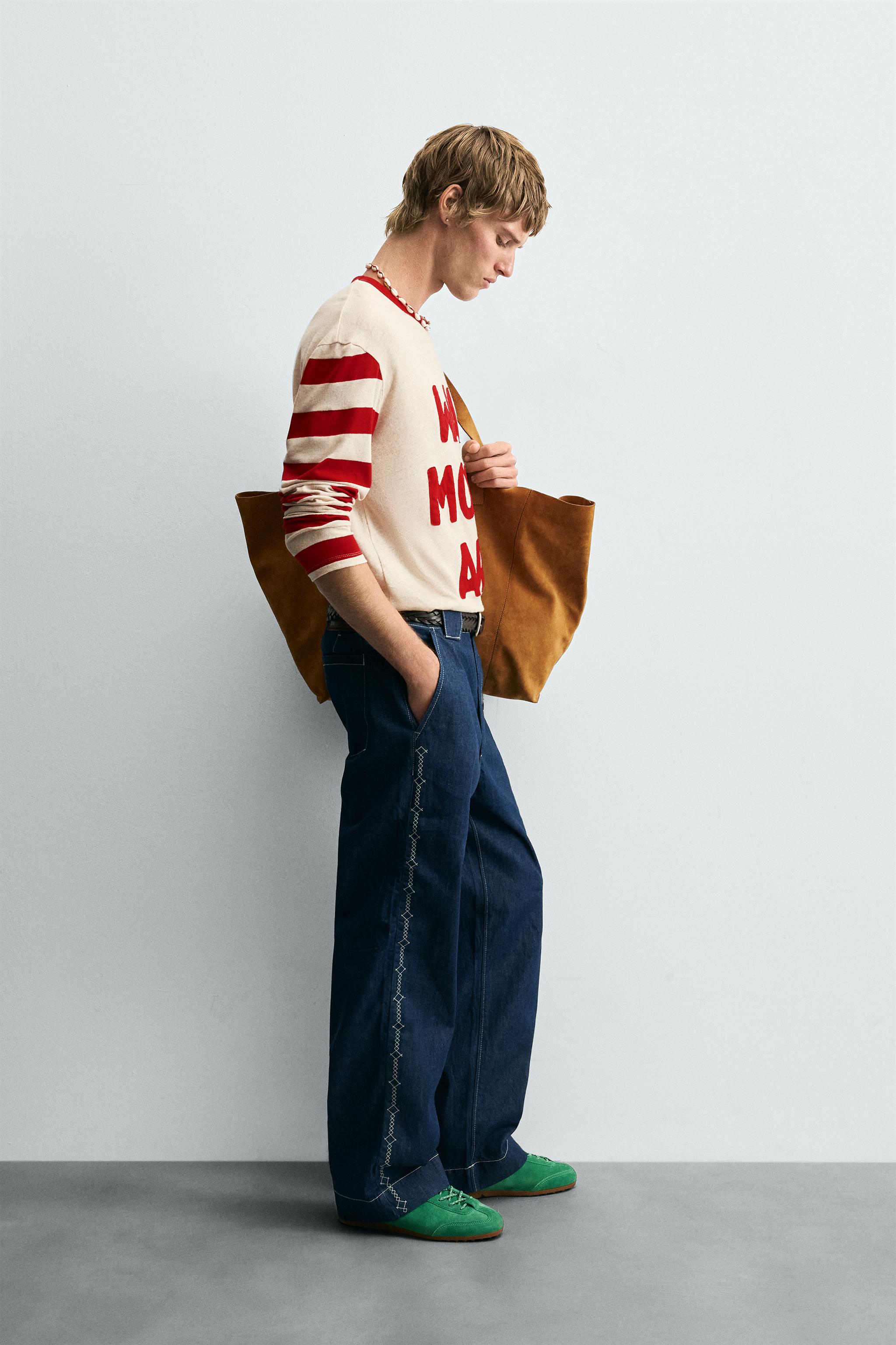 STRIPED COMBINATION T-SHIRT