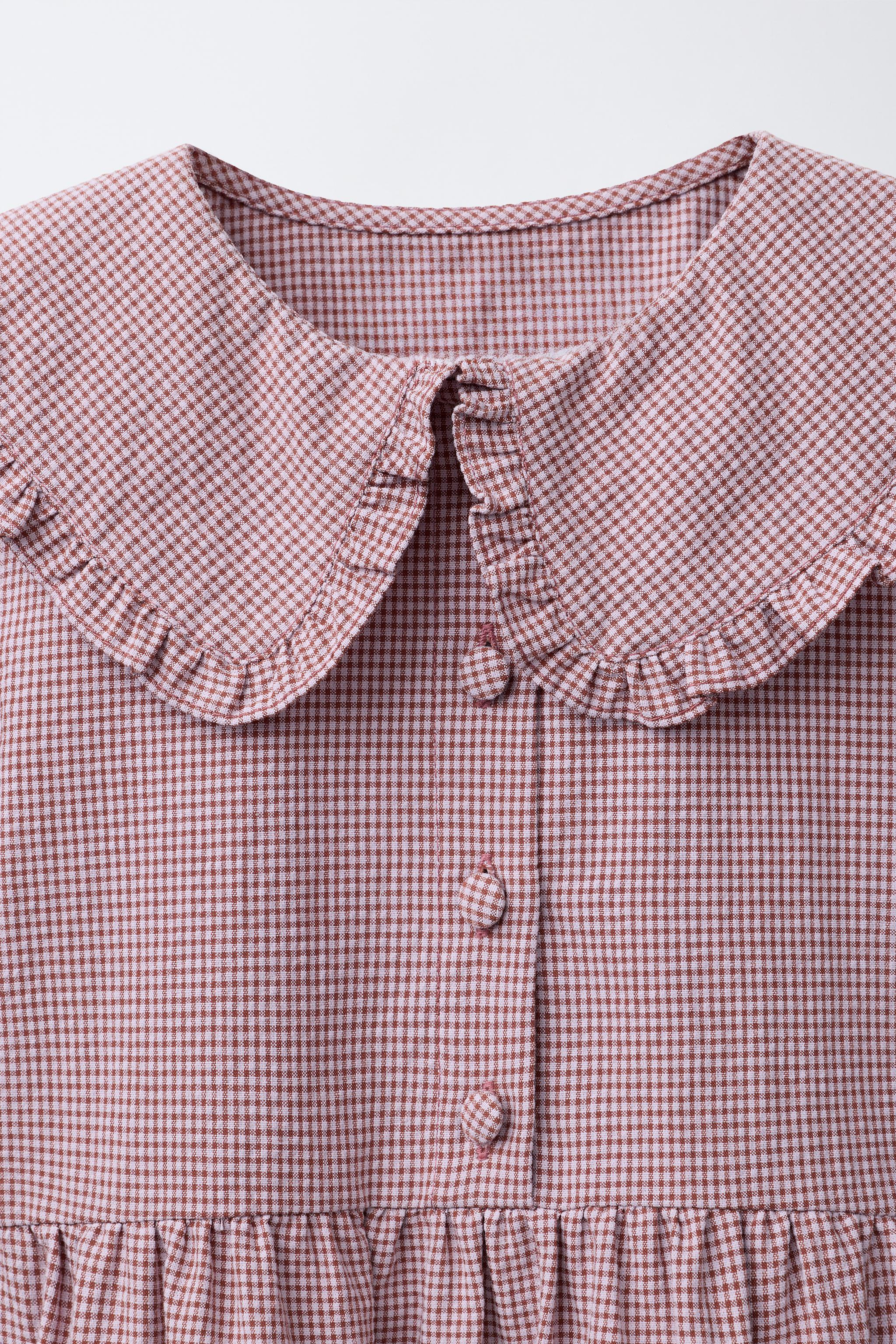 GINGHAM CHECK COLLAR DRESS