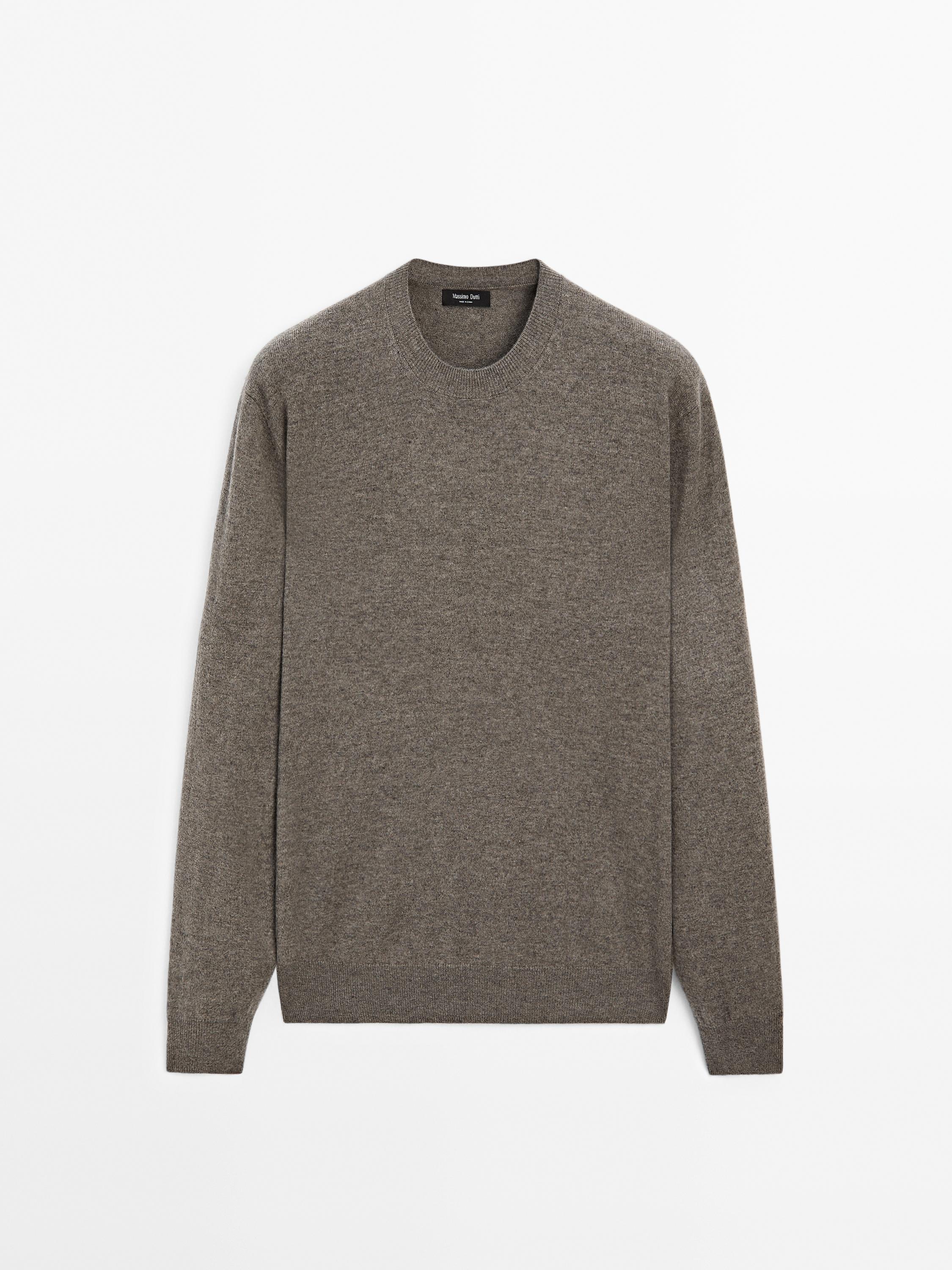 Wool blend crew neck sweater