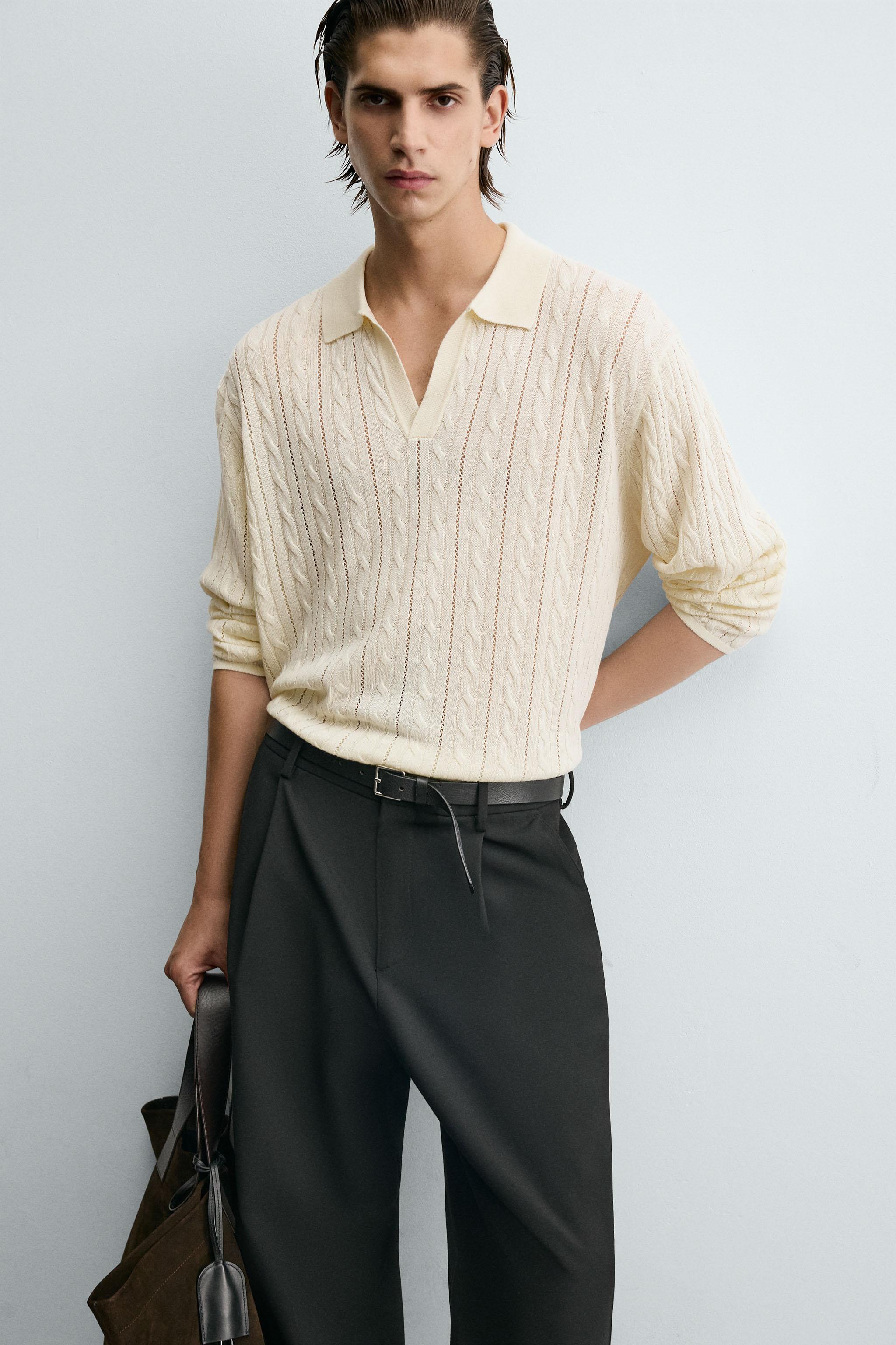 BRAIDED TEXTURED POLO