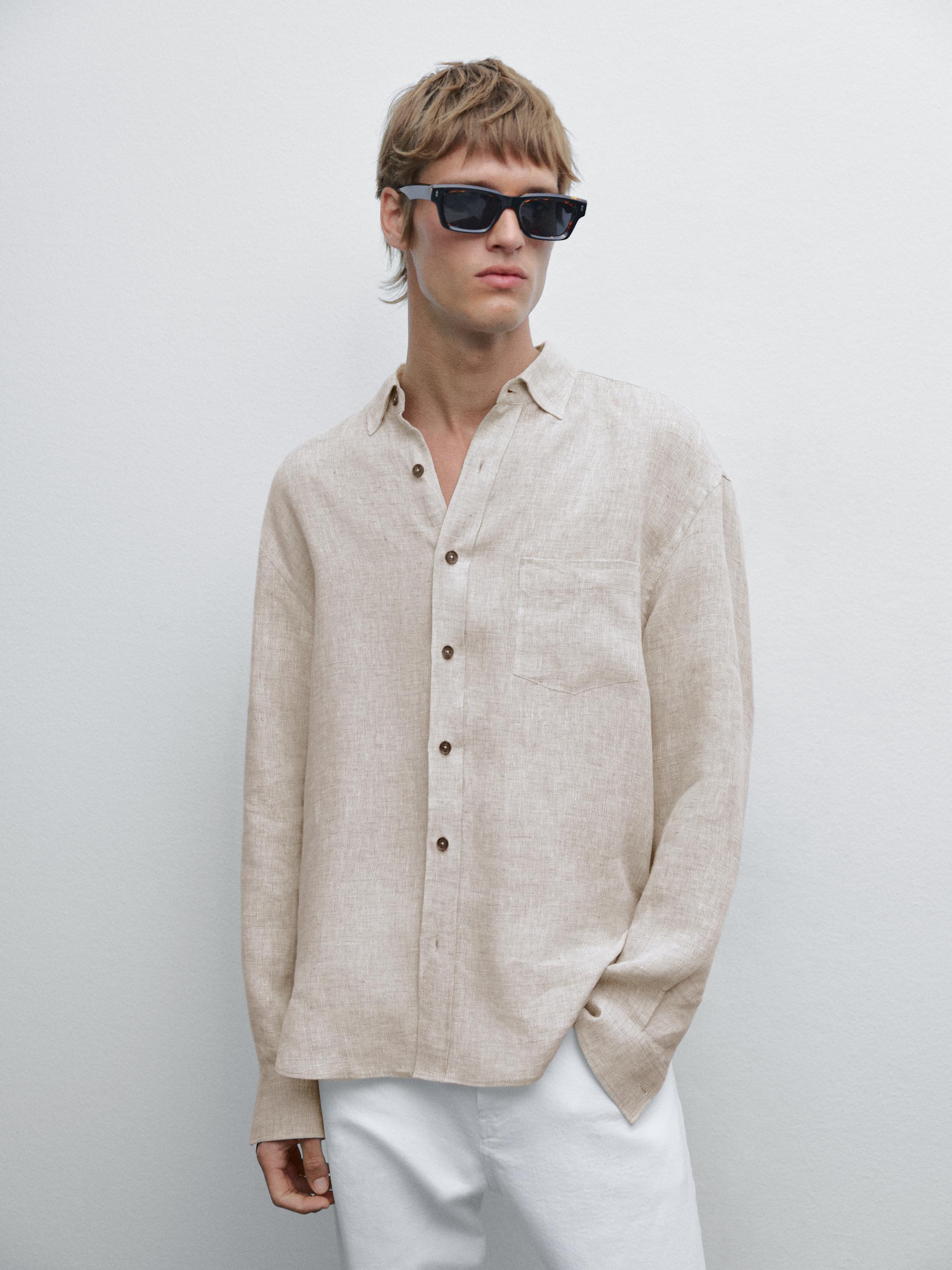 100% linen regular fit shirt