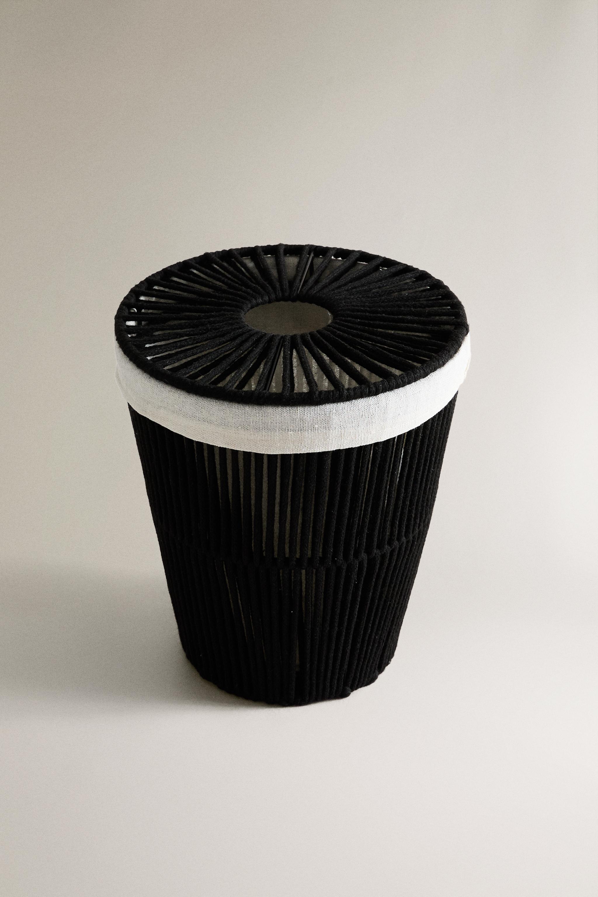 WASTEPAPER BASKET WITH FABRIC LINING