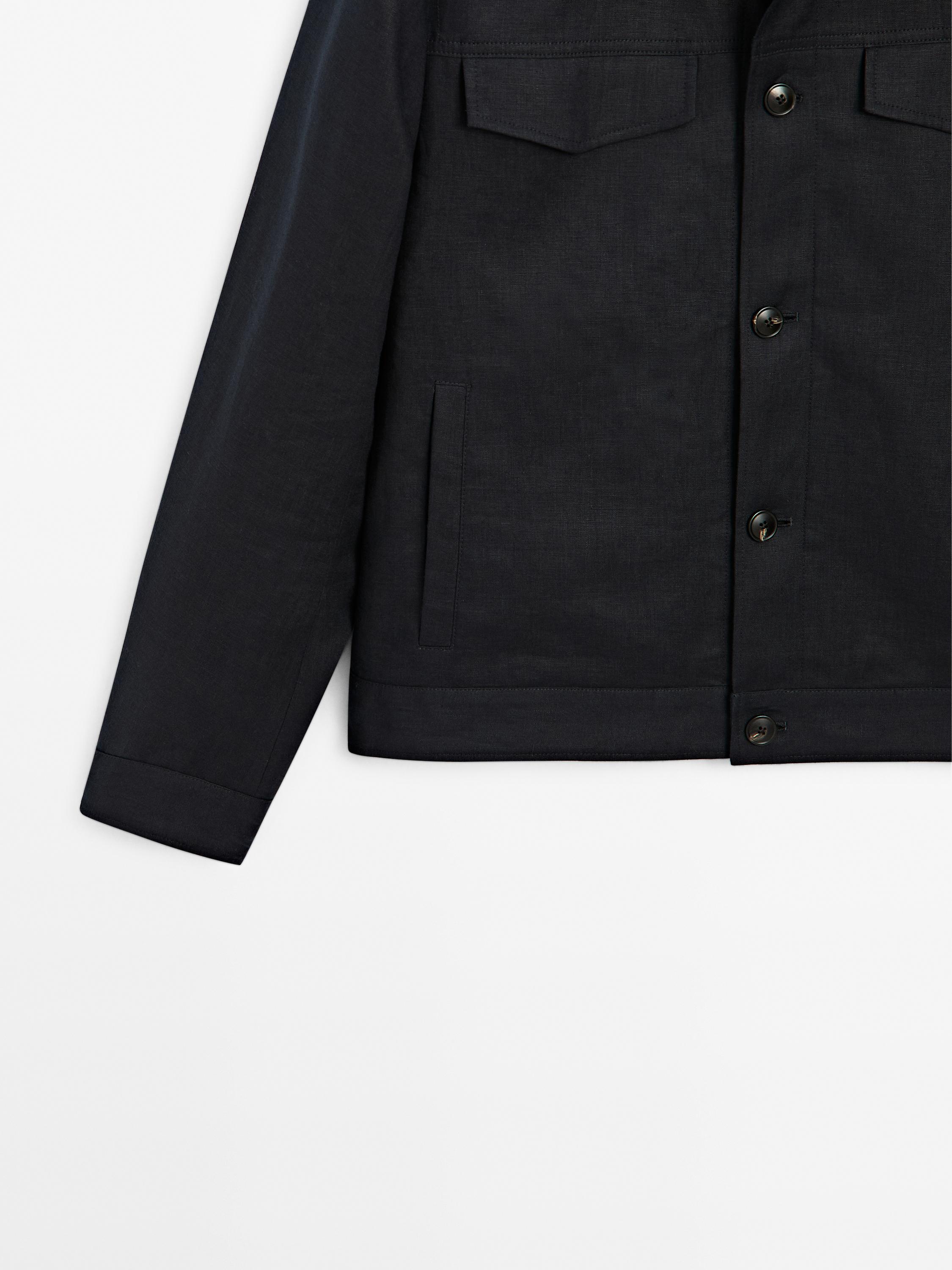 100% linen total look jacket