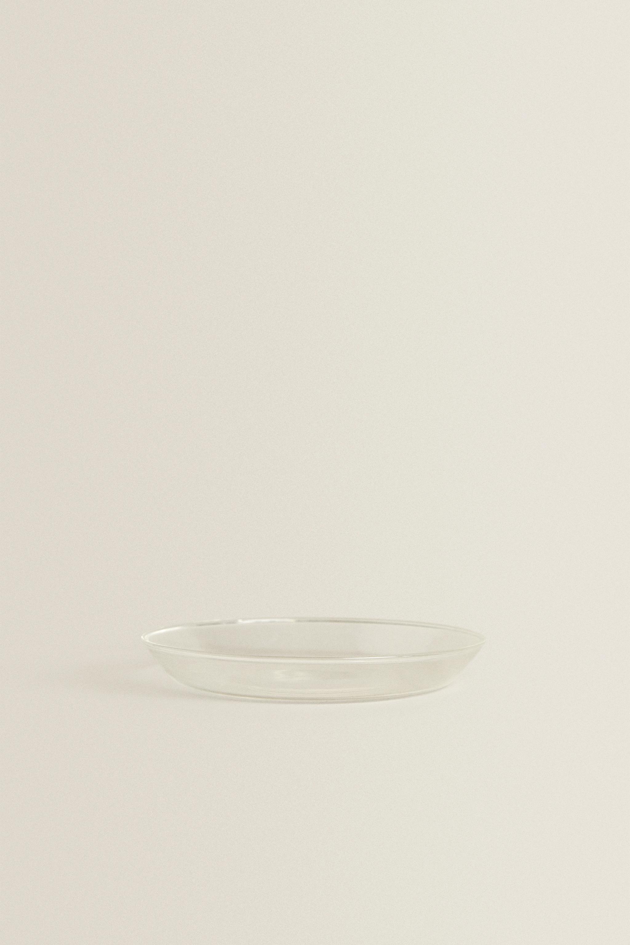 BOROSILICATE GLASS SIDE PLATE WITH RIM