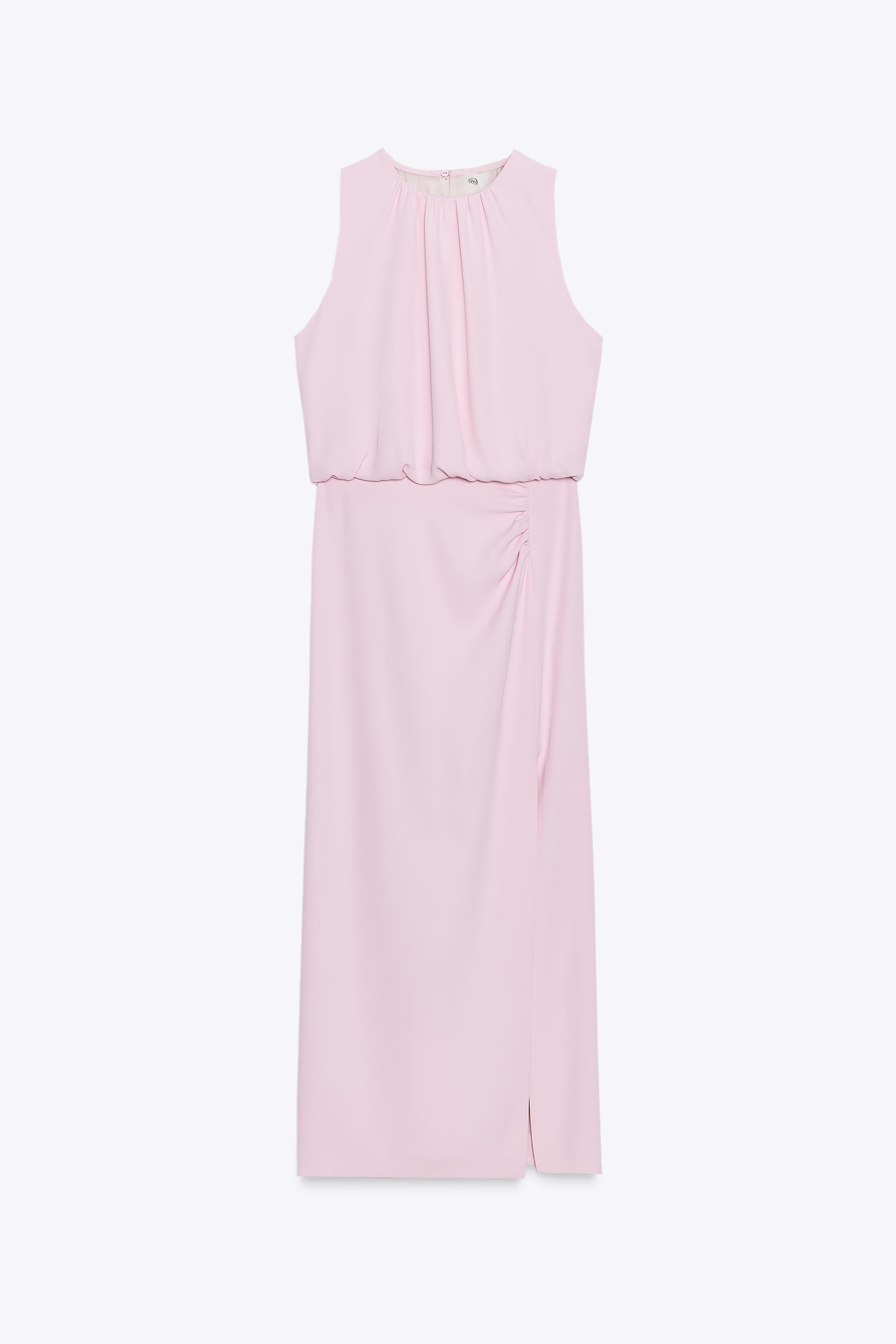 RUCHED WAIST MIDI DRESS
