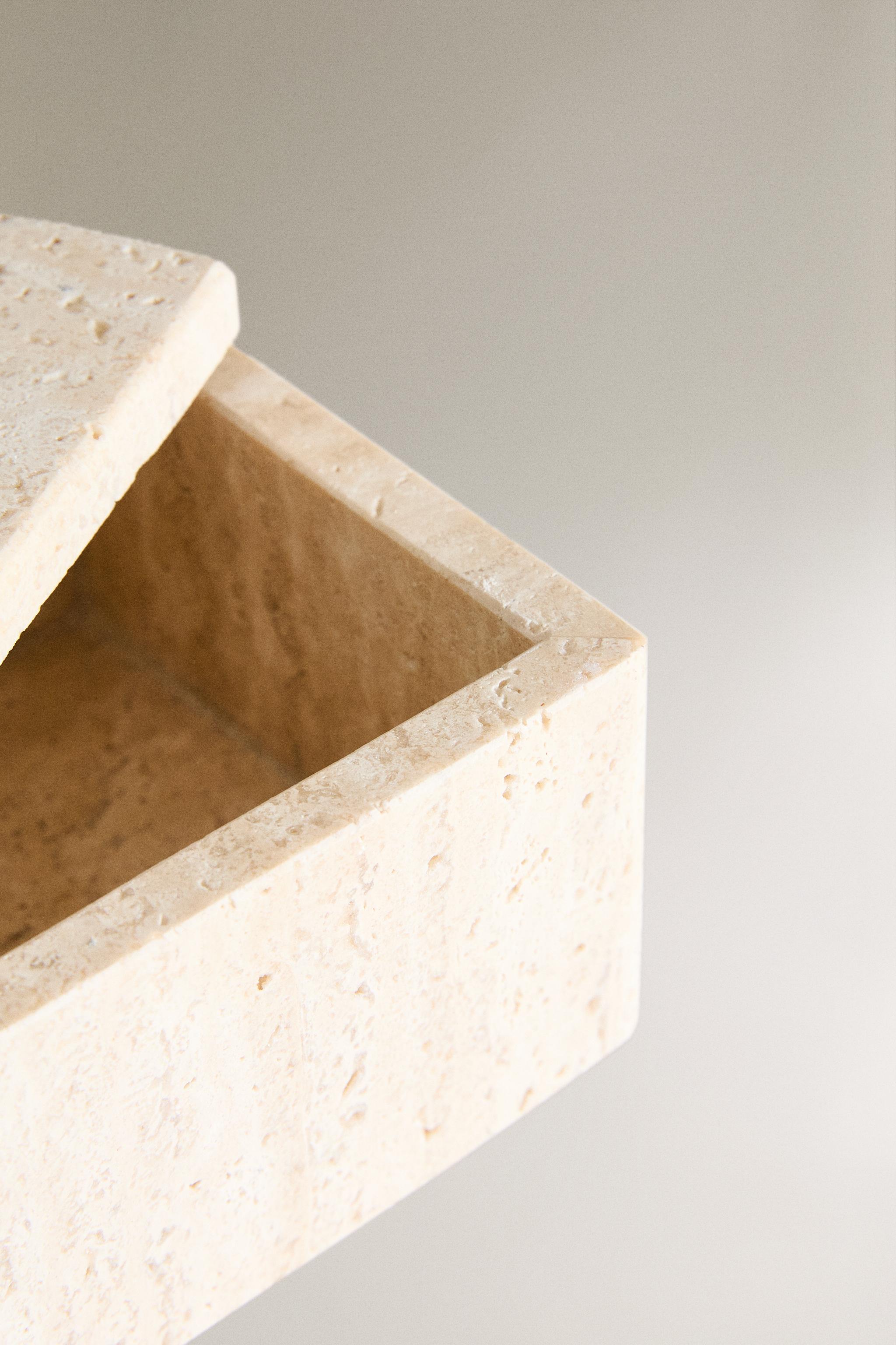 BEIGE MARBLE STORAGE BOX