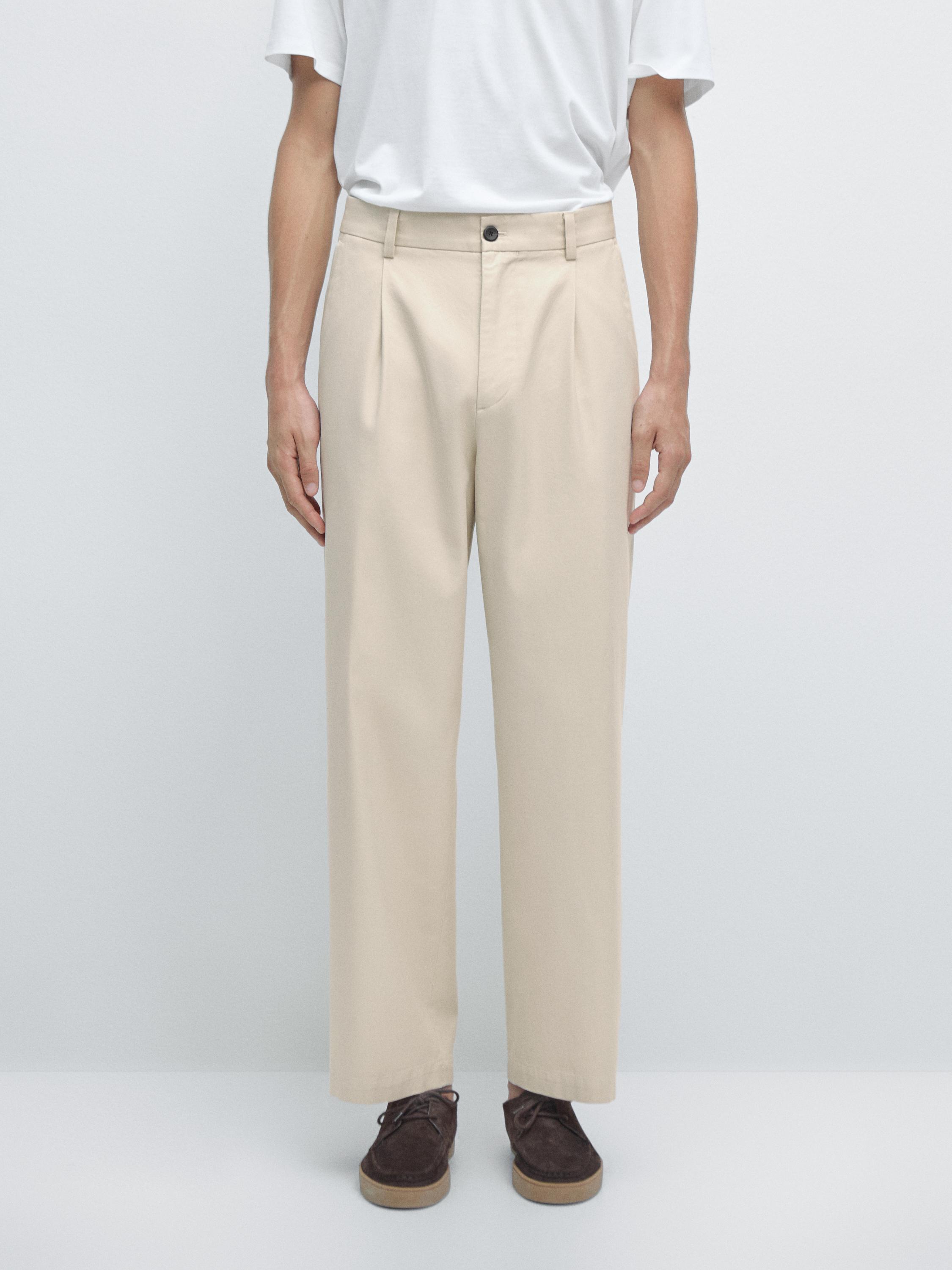 100% cotton relaxed fit trousers