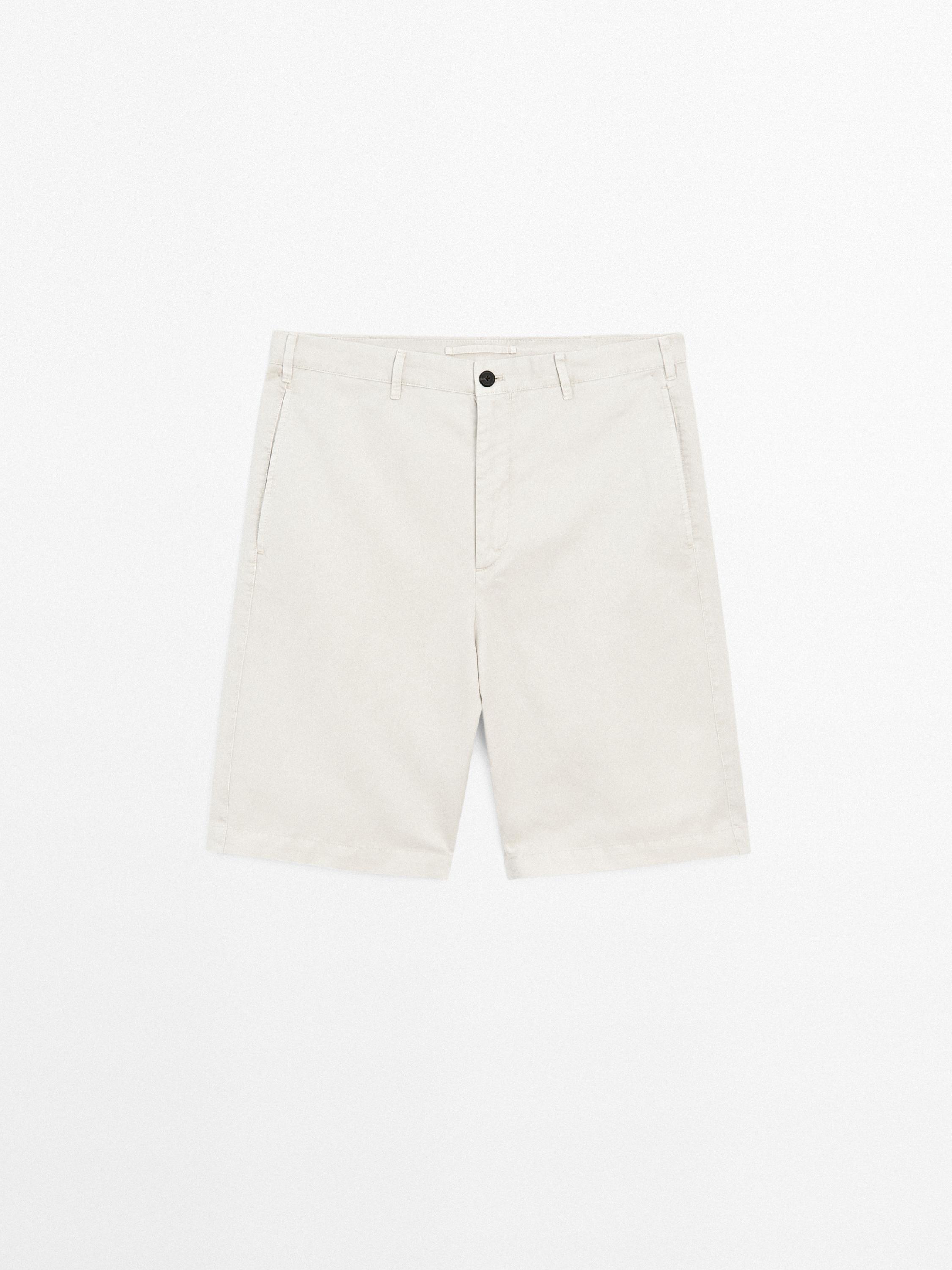 Lightweight linen blend Bermuda shorts
