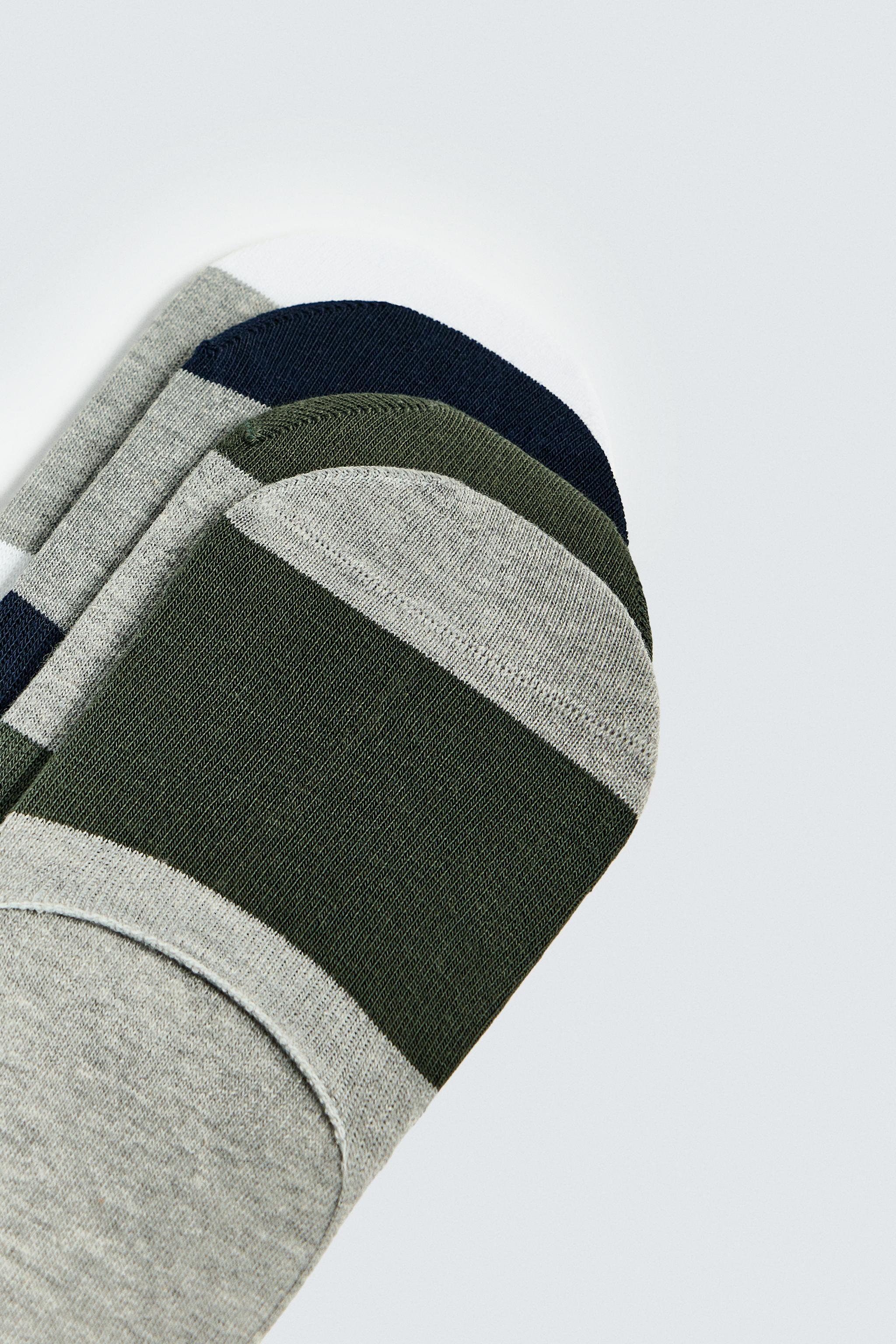 PACK OF 4 STRIPED INVISIBLE SOCKS