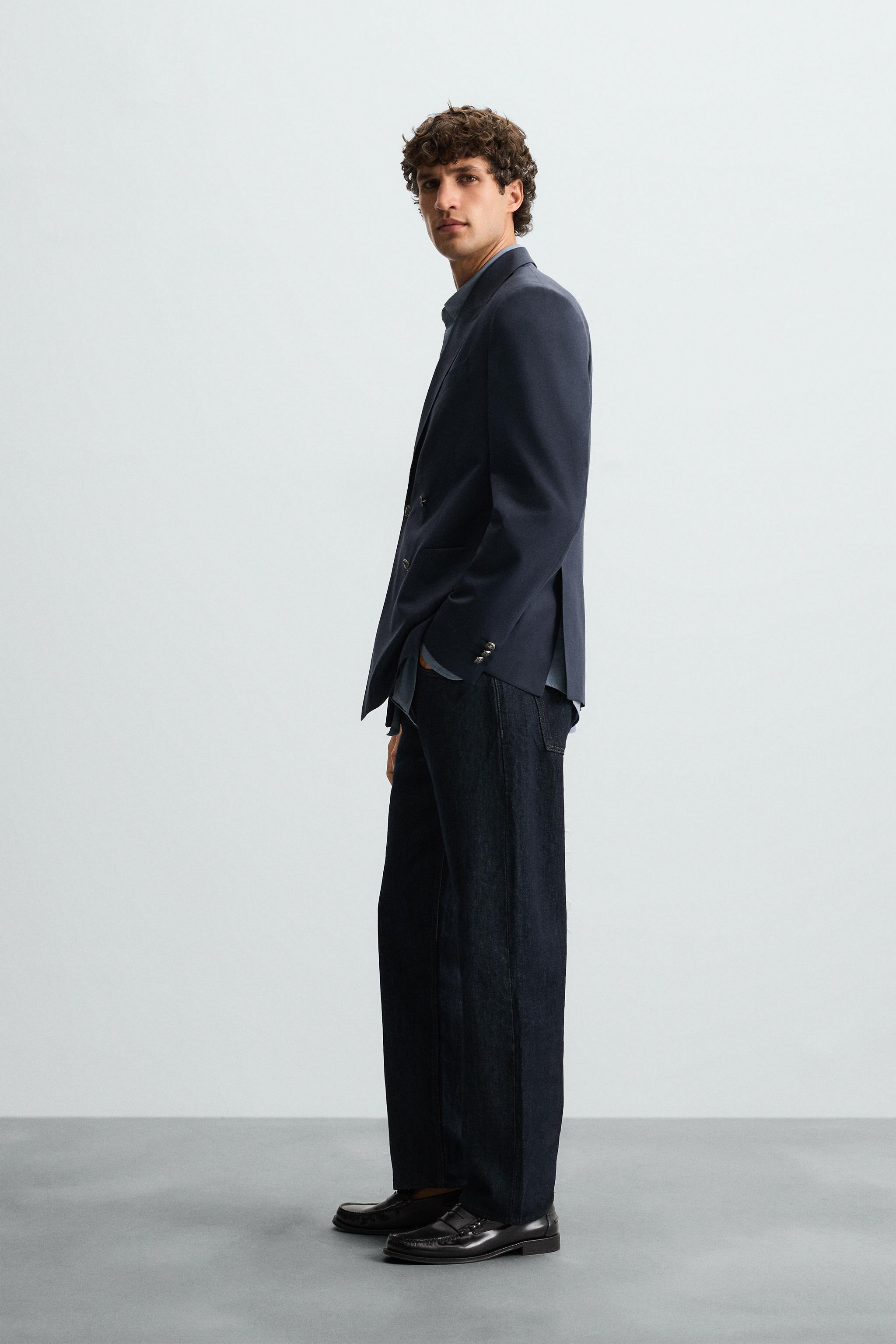 WOOL BLEND DOUBLE BREASTED BLAZER