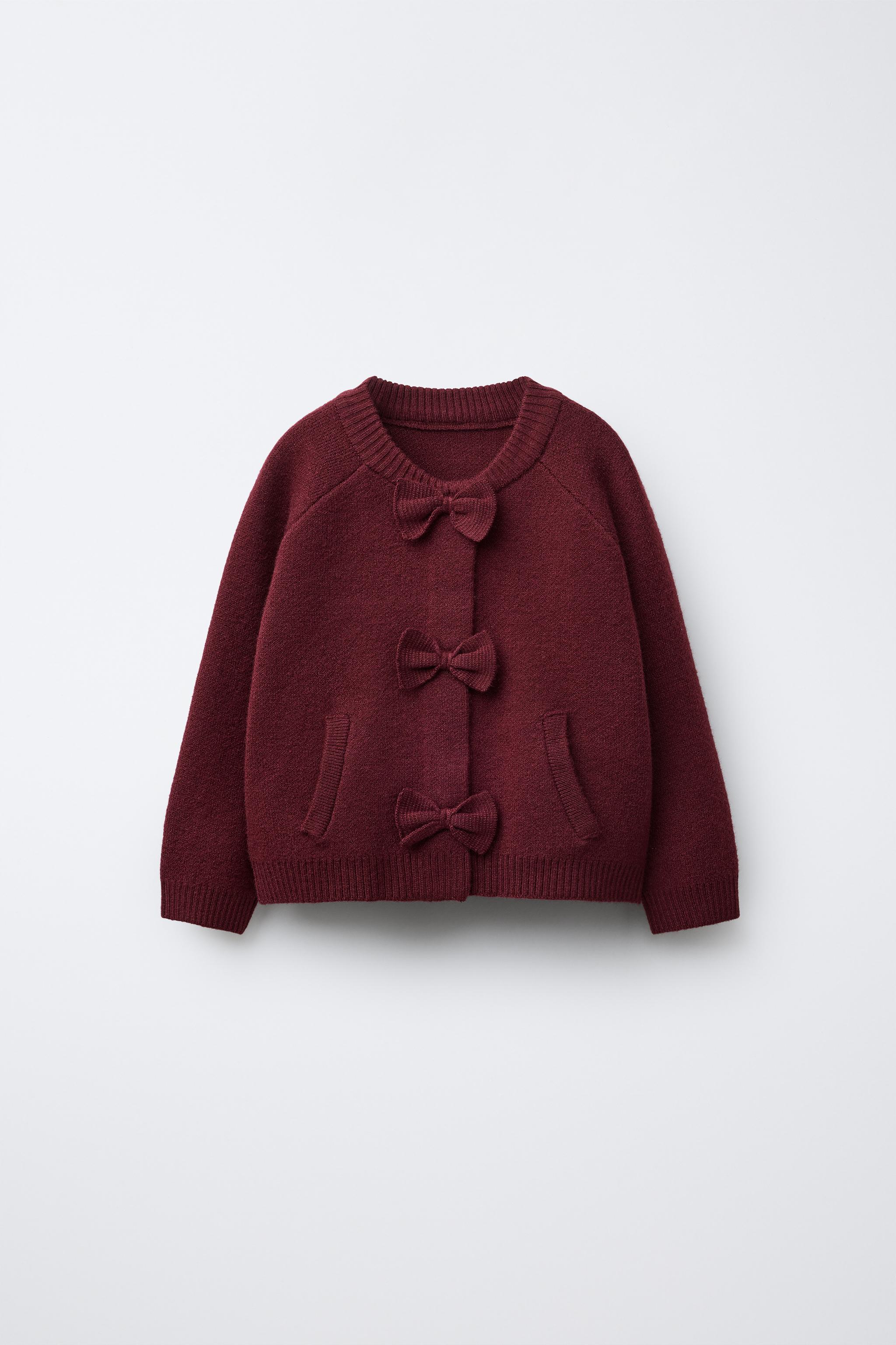 BOW DETAIL KNIT BOMBER JACKET