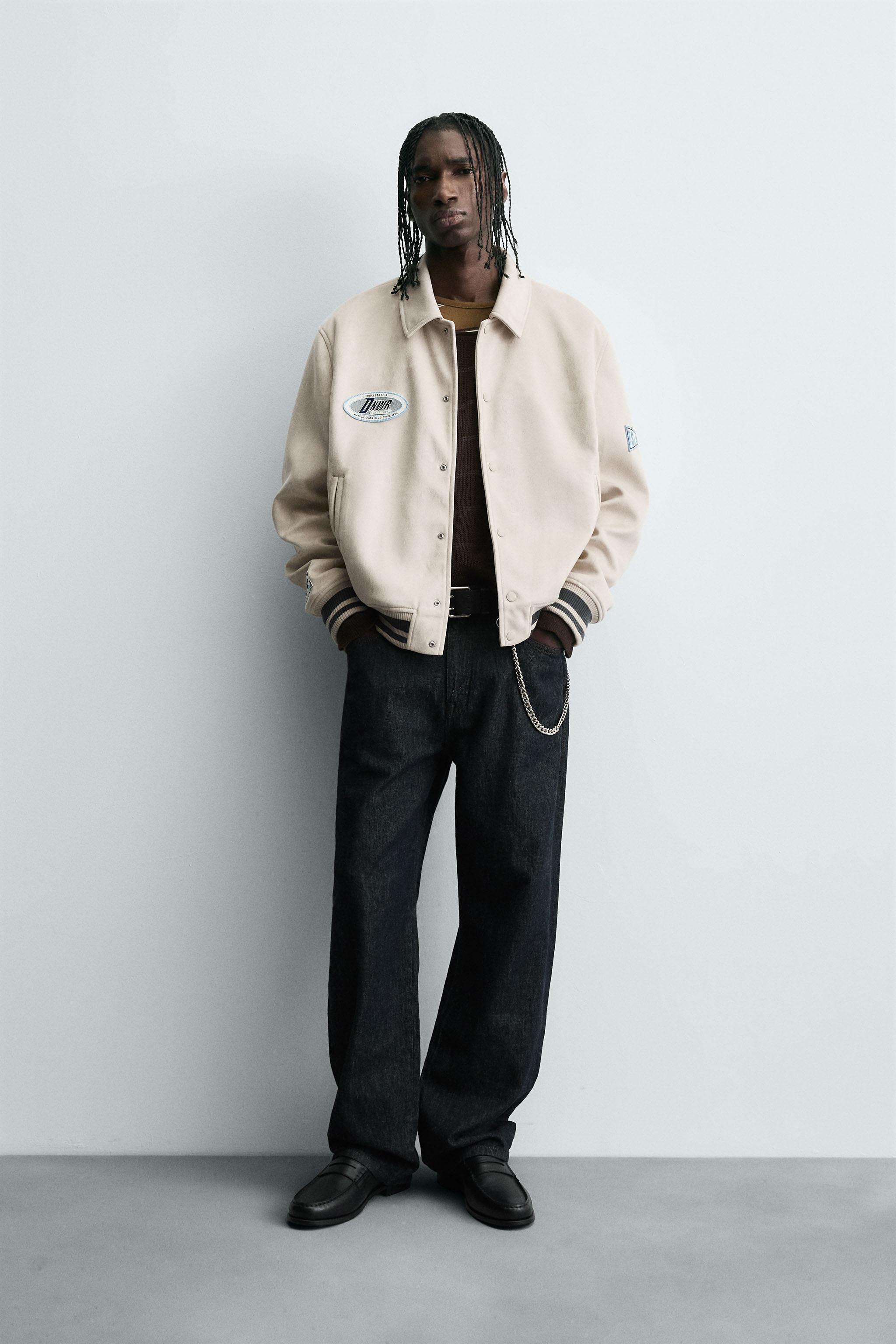 FAUX SUEDE PATCH EMBROIDERED JACKET