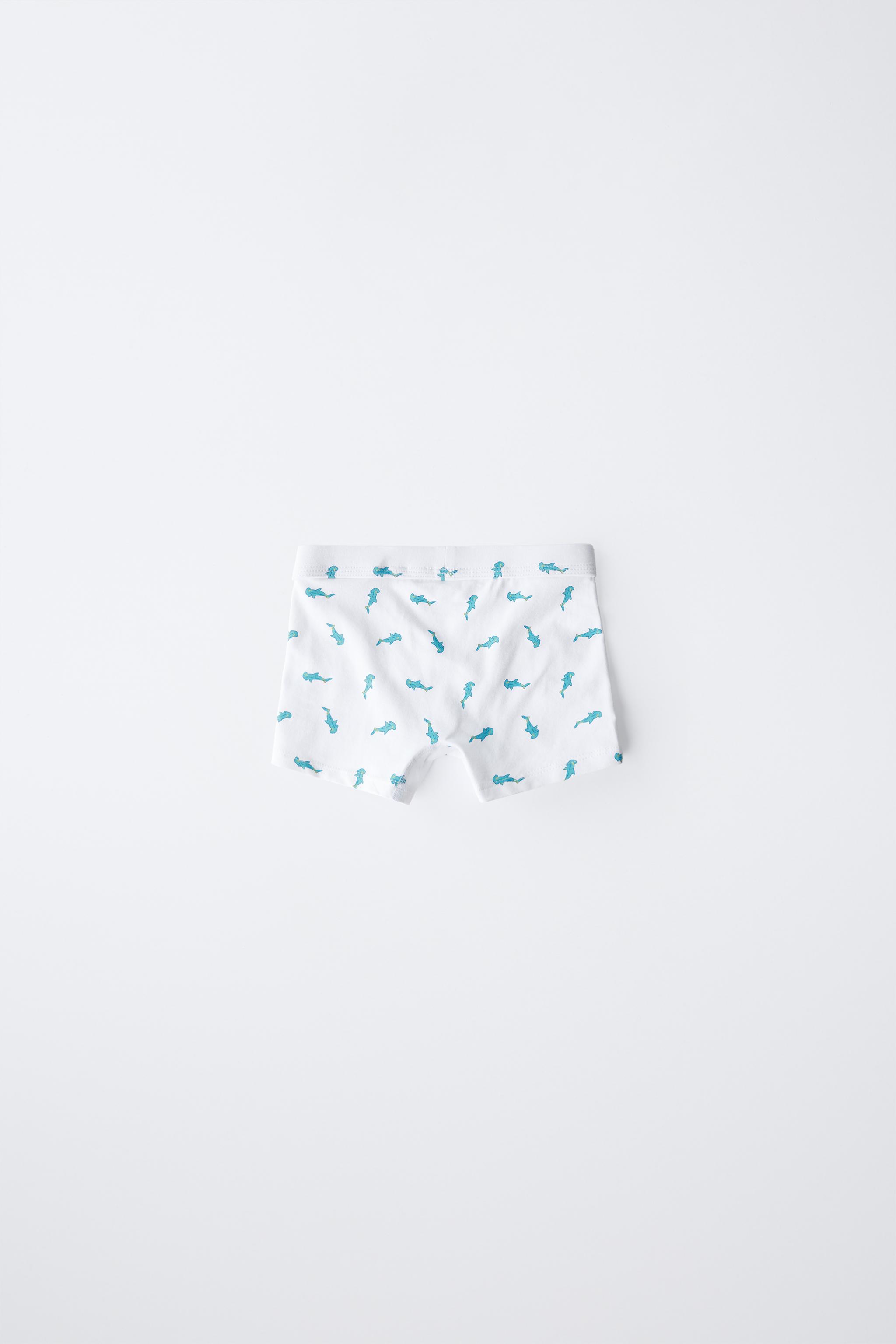 3-6 YEARS/ FIVE-PACK OF SHARK BOXERS