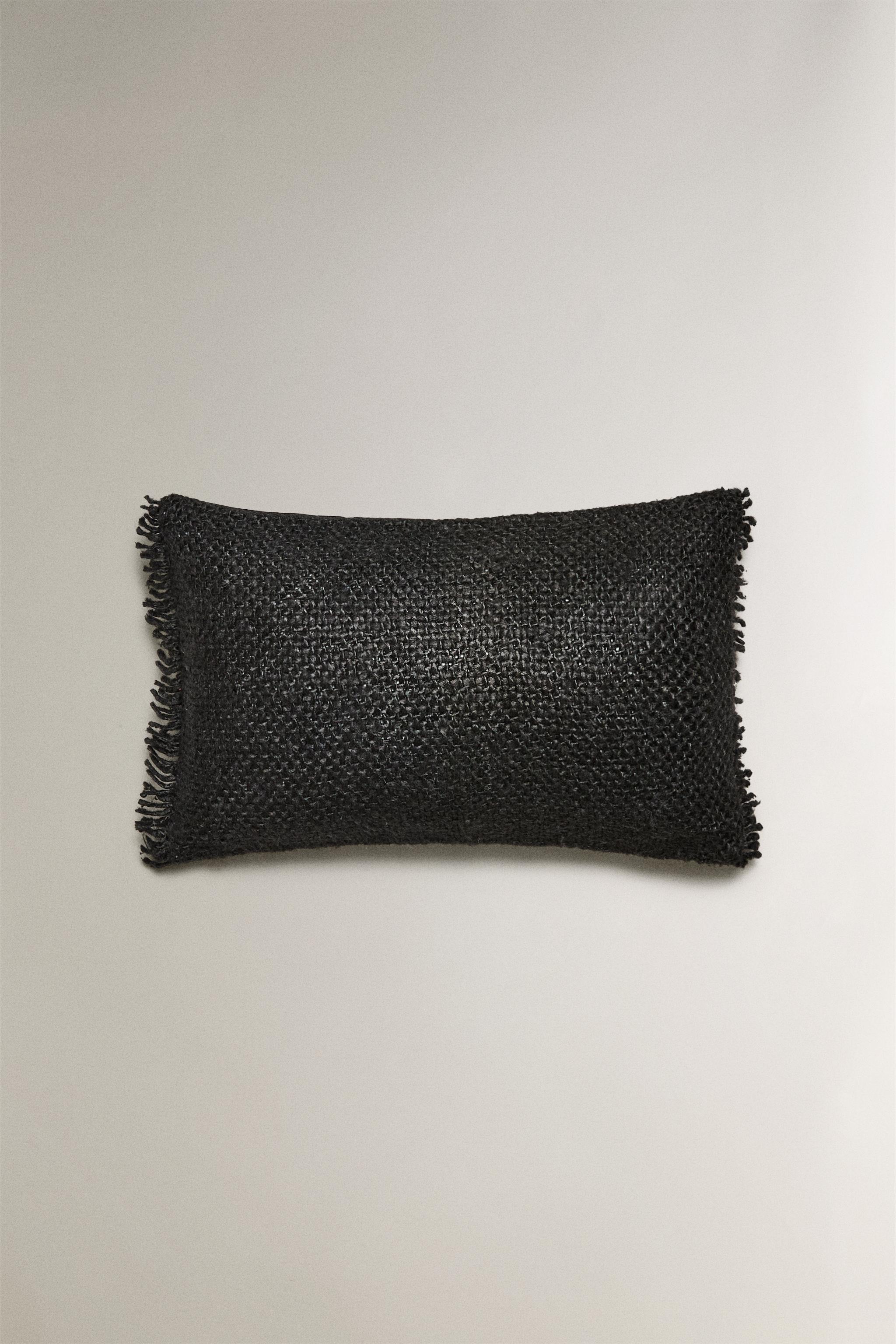 FRINGED THROW PILLOW COVER