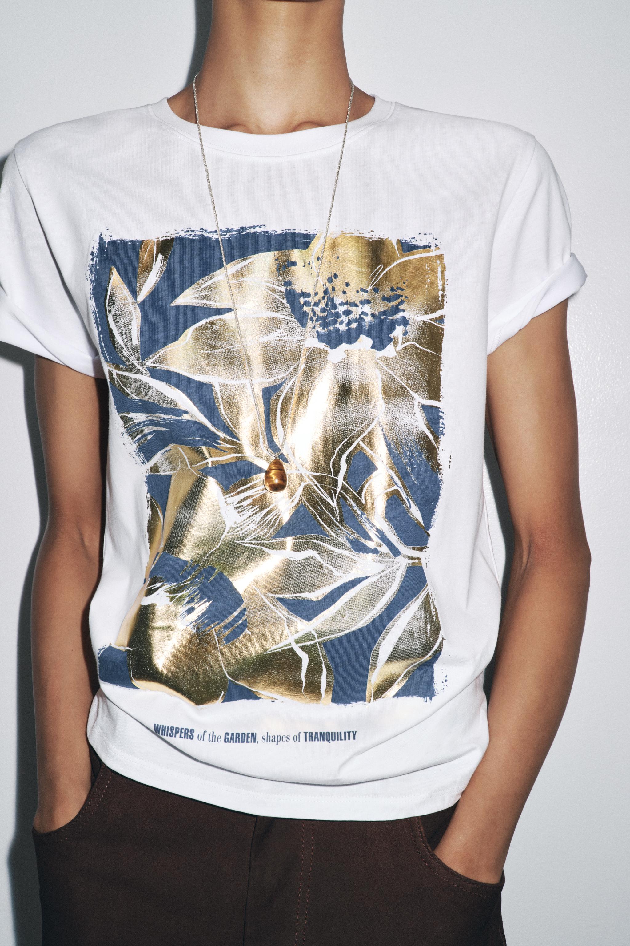 METALLIC PRINT T-SHIRT