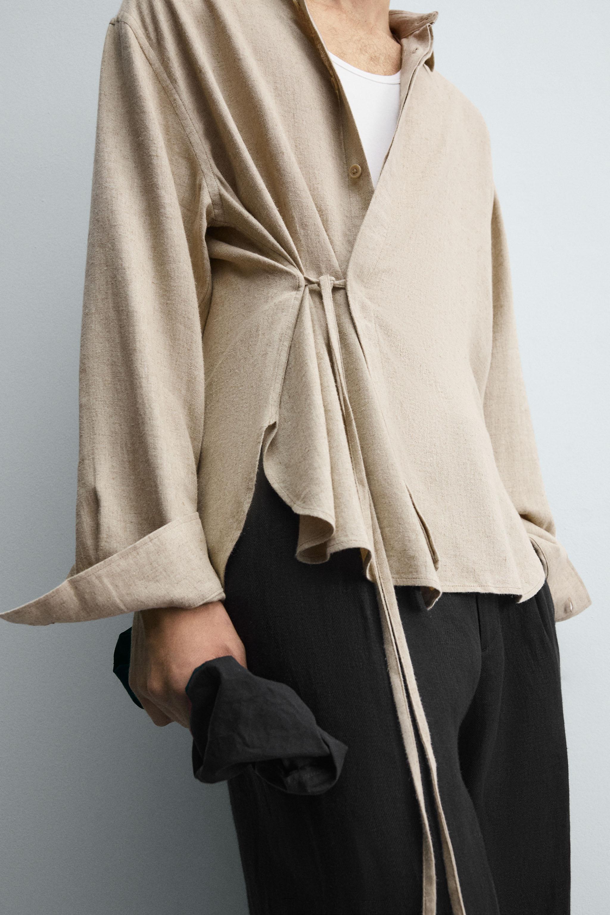 LINEN - VISCOSE TIE SHIRT