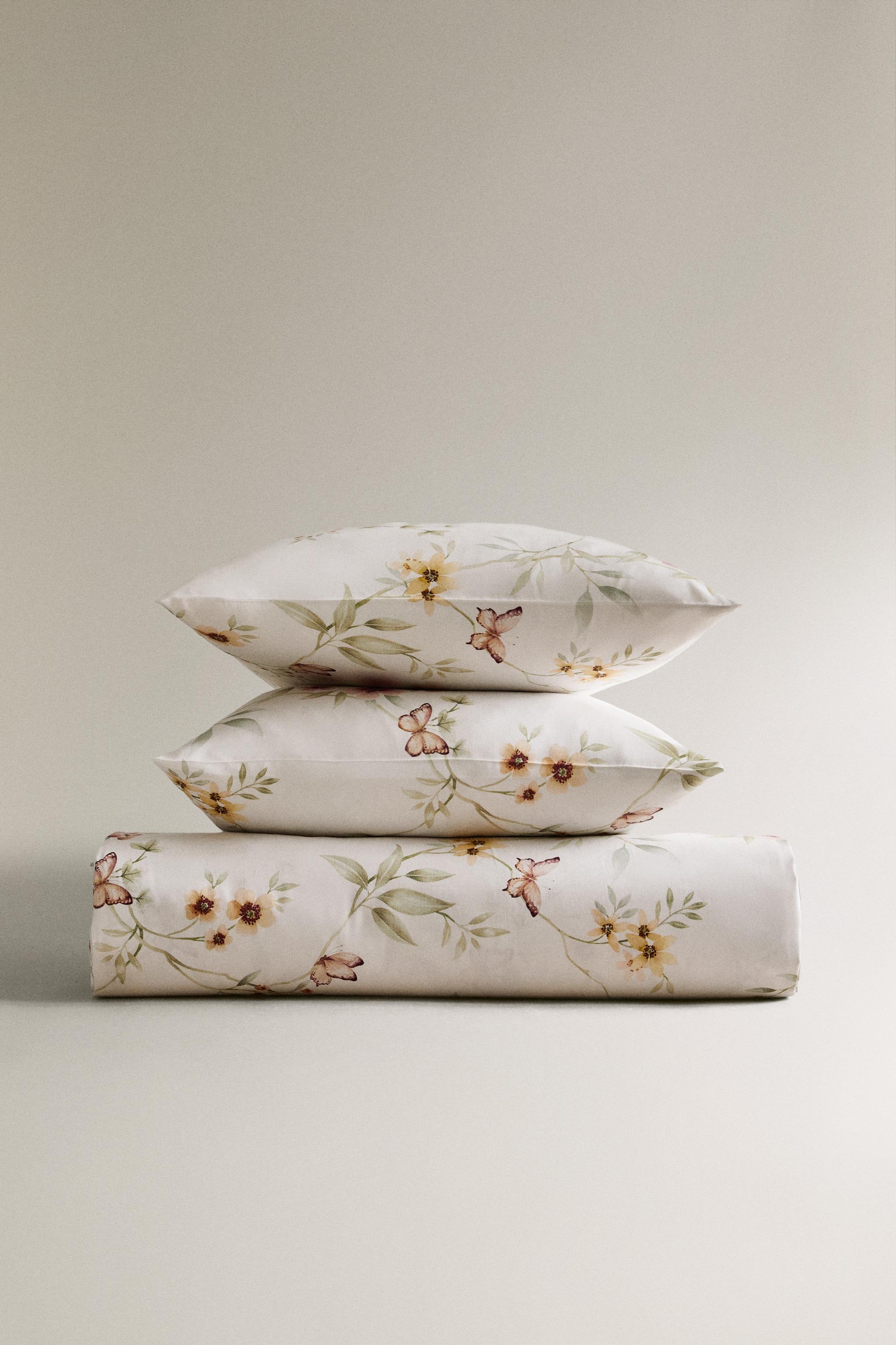 FLORAL PRINT SATEEN DUVET COVER