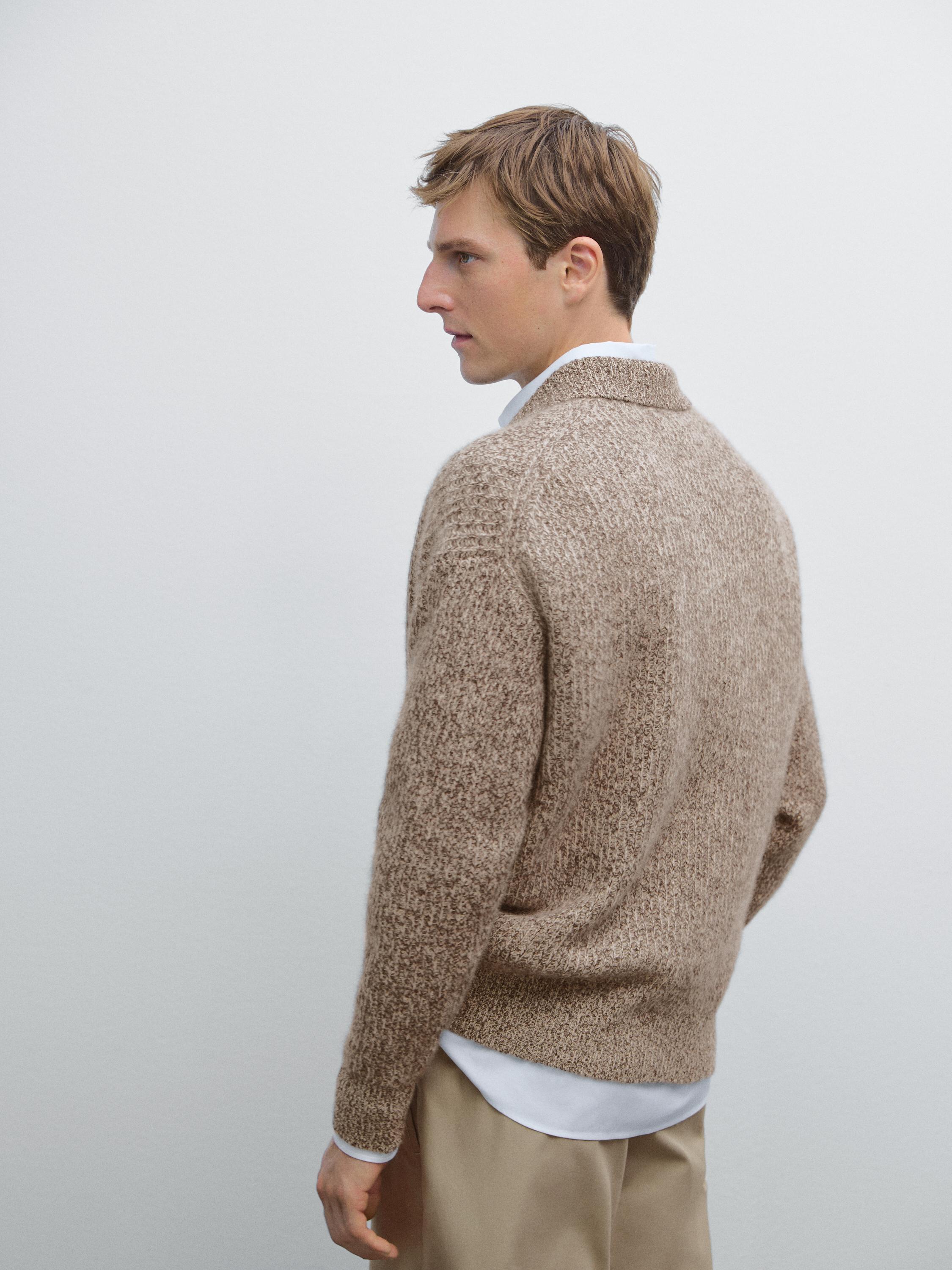 100% cashmere knit polo sweater
